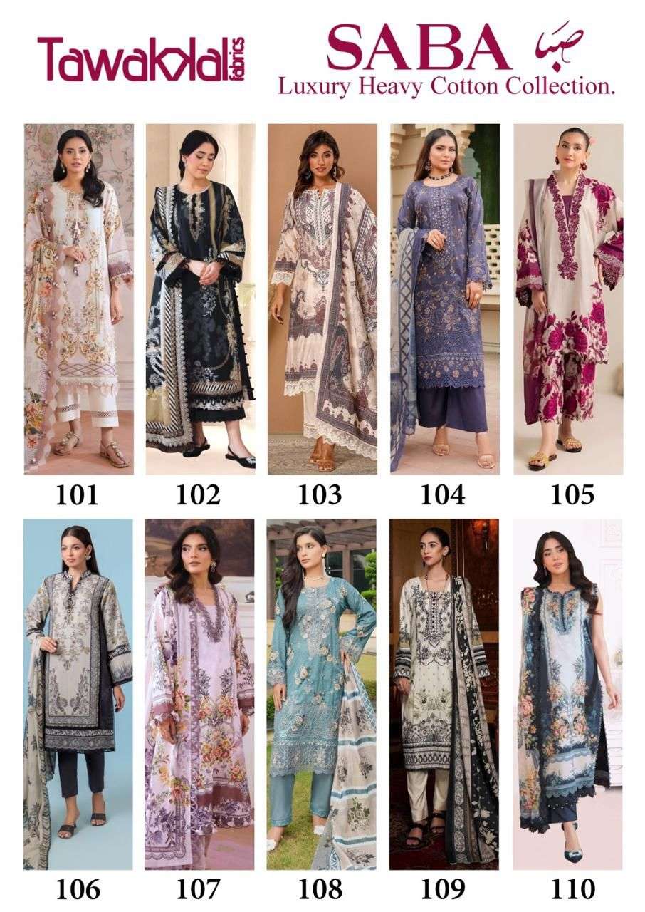 TAWAKKAL FABRICS SABA LUXURY HEAVY  COTTON COLLECTION
