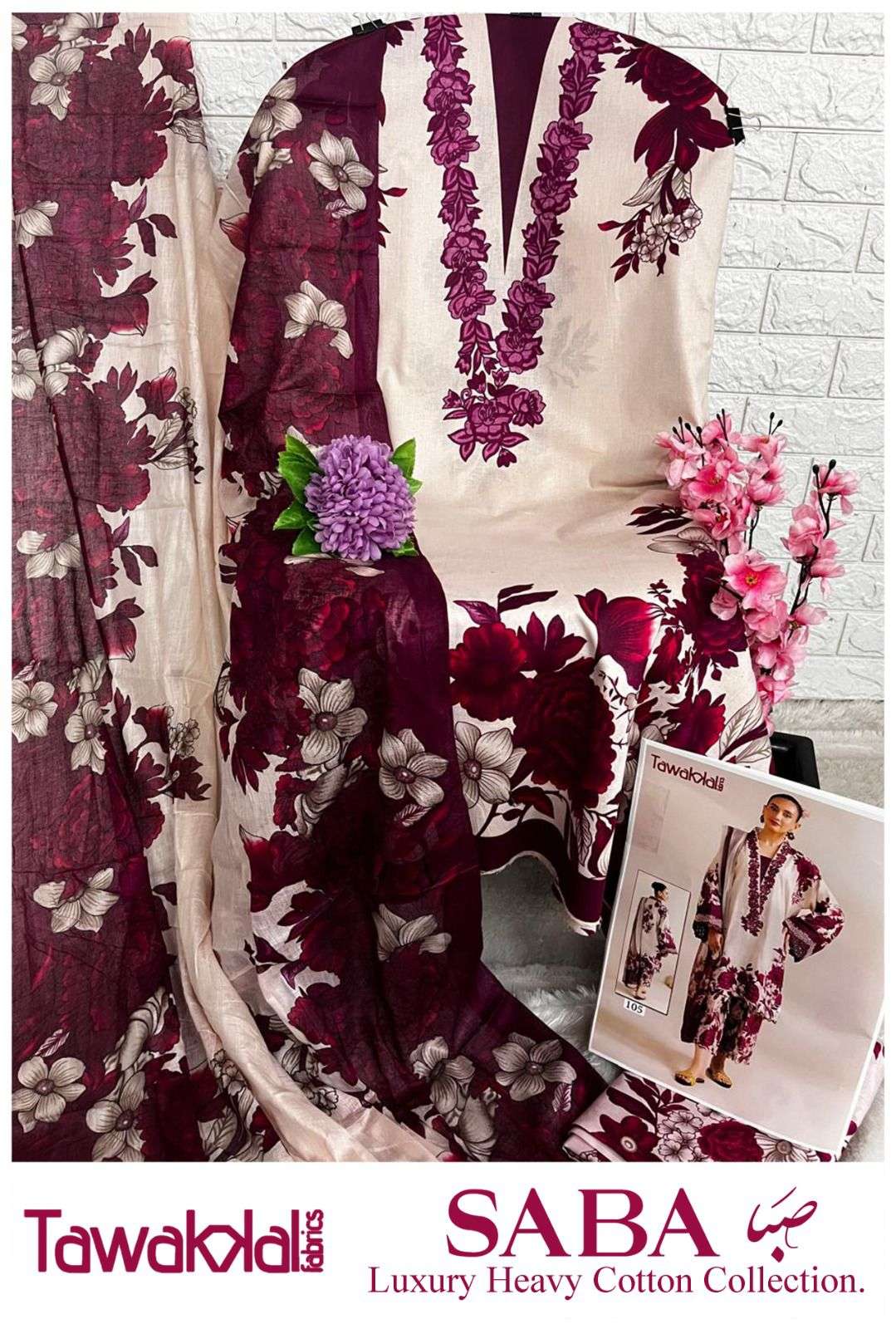 TAWAKKAL FABRICS SABA LUXURY HEAVY  COTTON COLLECTION