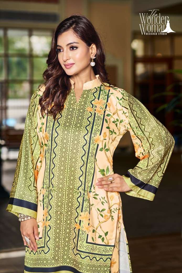 THE WONDER WOMAN DESIGNER STUDIO W 2103 & 2104 KURTI WITH BOTTOM PAIR 