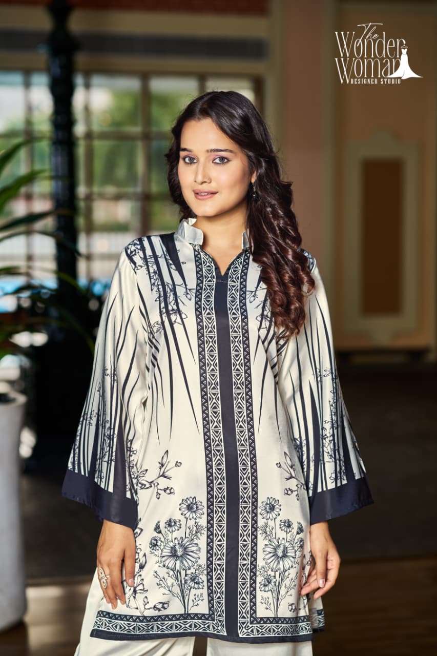 THE WONDER WOMAN DESIGNER STUDIO W 2103 & 2104 KURTI WITH BOTTOM PAIR 