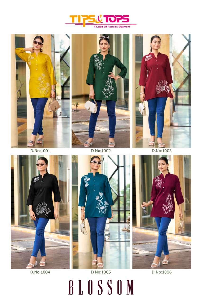 TIPS AND TOPS BLOSSOM RAYON FANCY WESTERN WEAR LADIES TOP