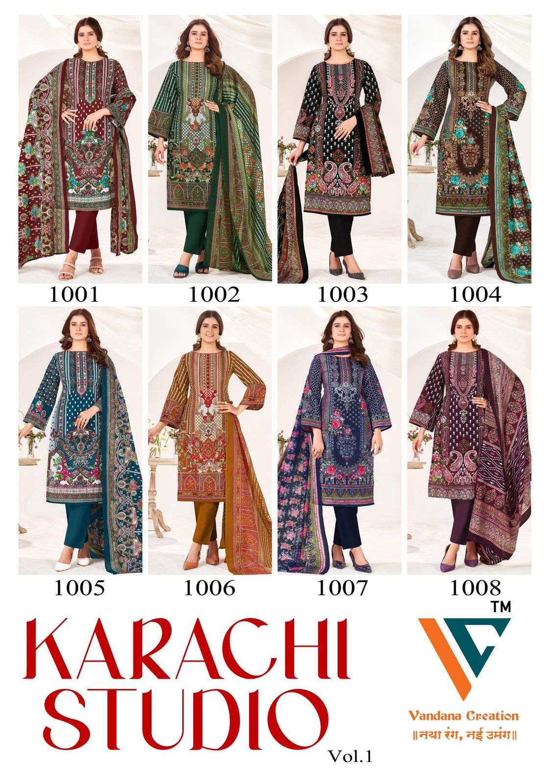 VANDANA CREATION KARACHI STUDIO VOL 1 COTTON DIGITAL PRINTS SALWAR SUIT