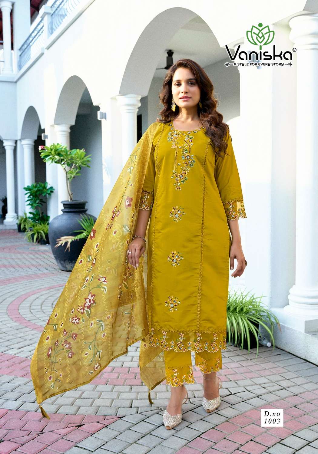 VANISKA DASTOOR VOL 1 SILK STRAIGHT STYLE  KURTI WITH PANT AND DUPPATTA SET 