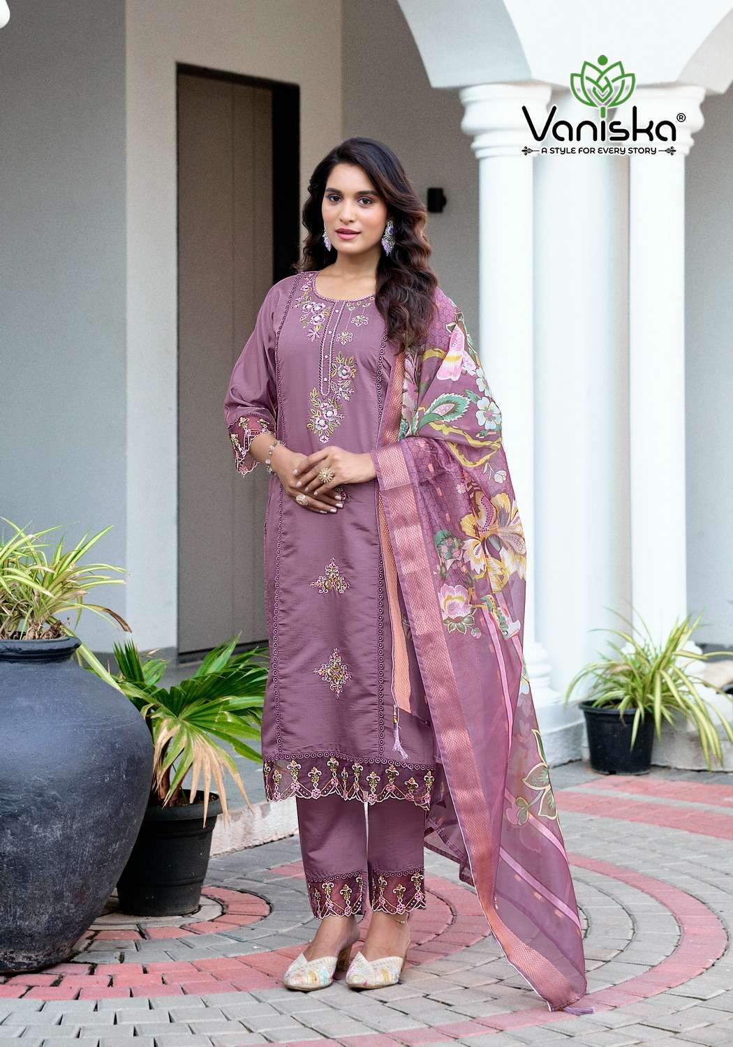 VANISKA DASTOOR VOL 1 SILK STRAIGHT STYLE  KURTI WITH PANT AND DUPPATTA SET 