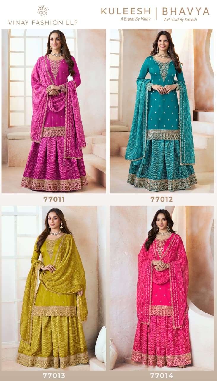 VINAY FASHION KULEESH BHAVYA MOGA SILK EMBROIDERY DESIGNER SUIT