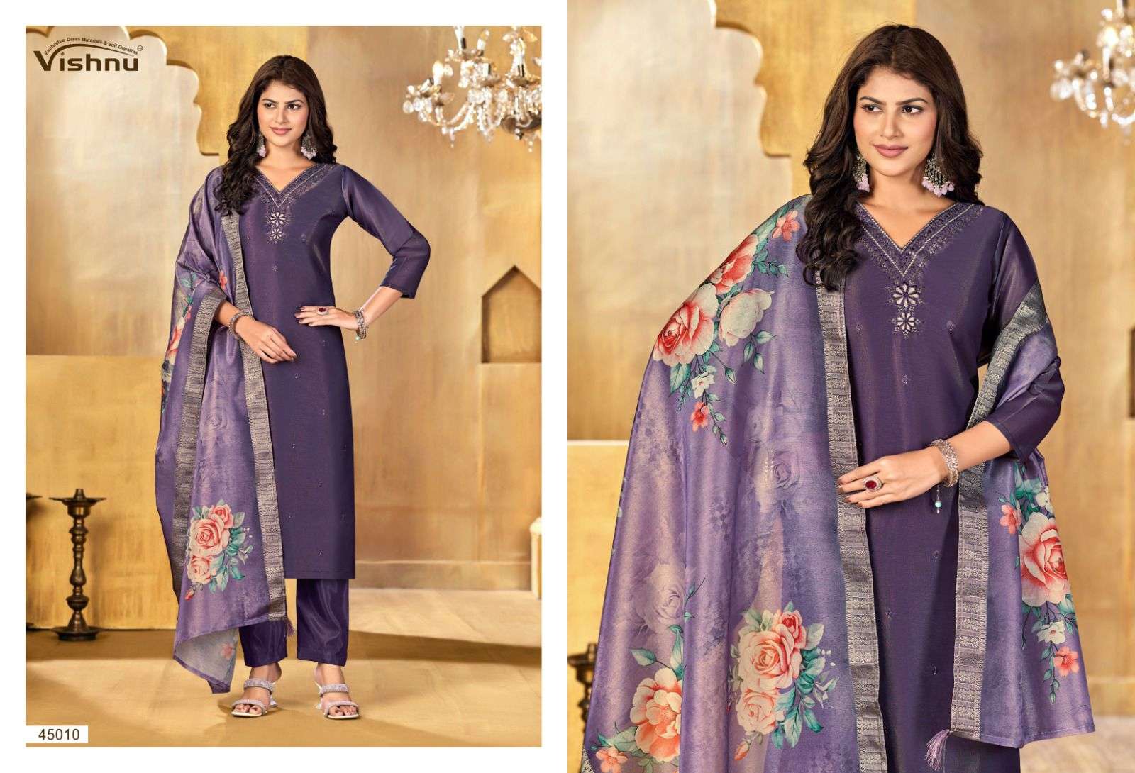 VISHNU IMPEX ALFAAZ VOL 3 SILK FANCY SWAROVSKI WORK SUIT