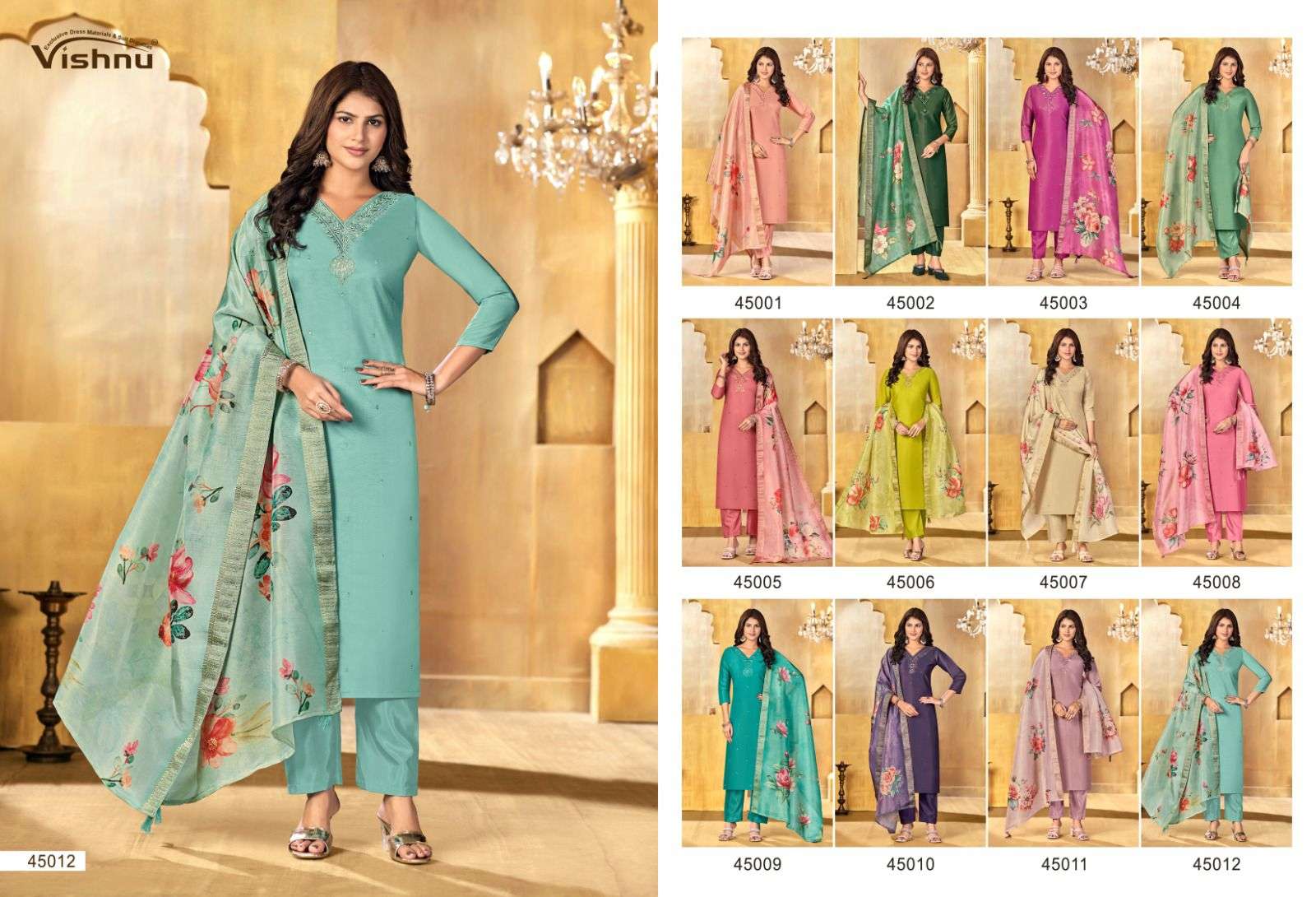 VISHNU IMPEX ALFAAZ VOL 3 SILK FANCY SWAROVSKI WORK SUIT