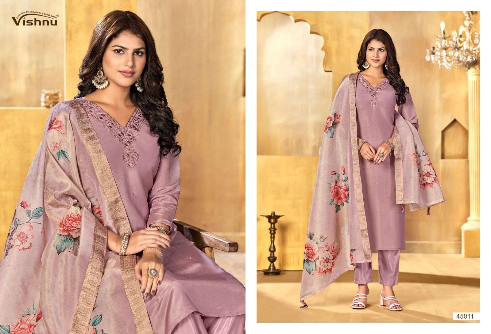 VISHNU IMPEX ALFAAZ VOL 3 SILK FANCY SWAROVSKI WORK SUIT