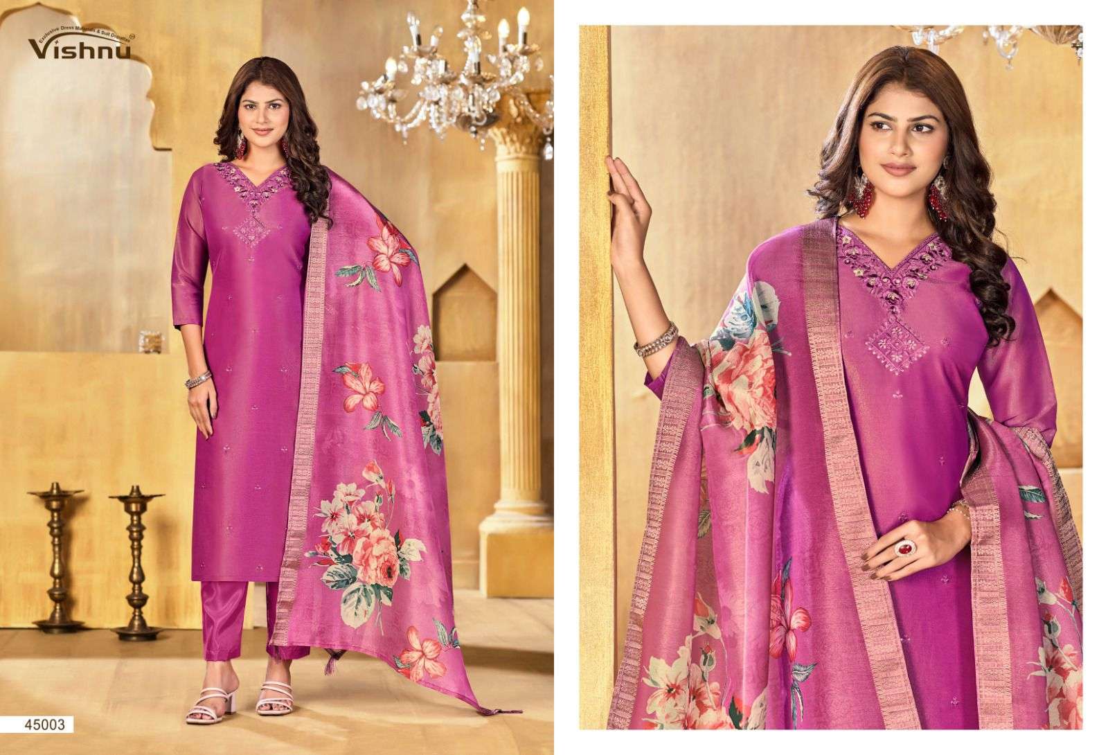 VISHNU IMPEX ALFAAZ VOL 3 SILK FANCY SWAROVSKI WORK SUIT