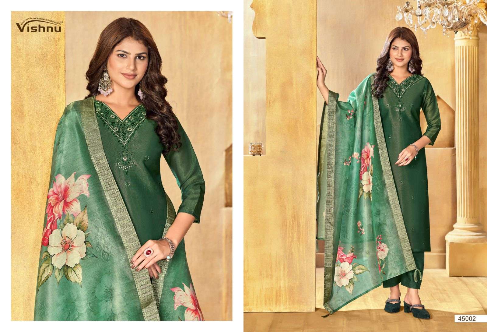 VISHNU IMPEX ALFAAZ VOL 3 SILK FANCY SWAROVSKI WORK SUIT