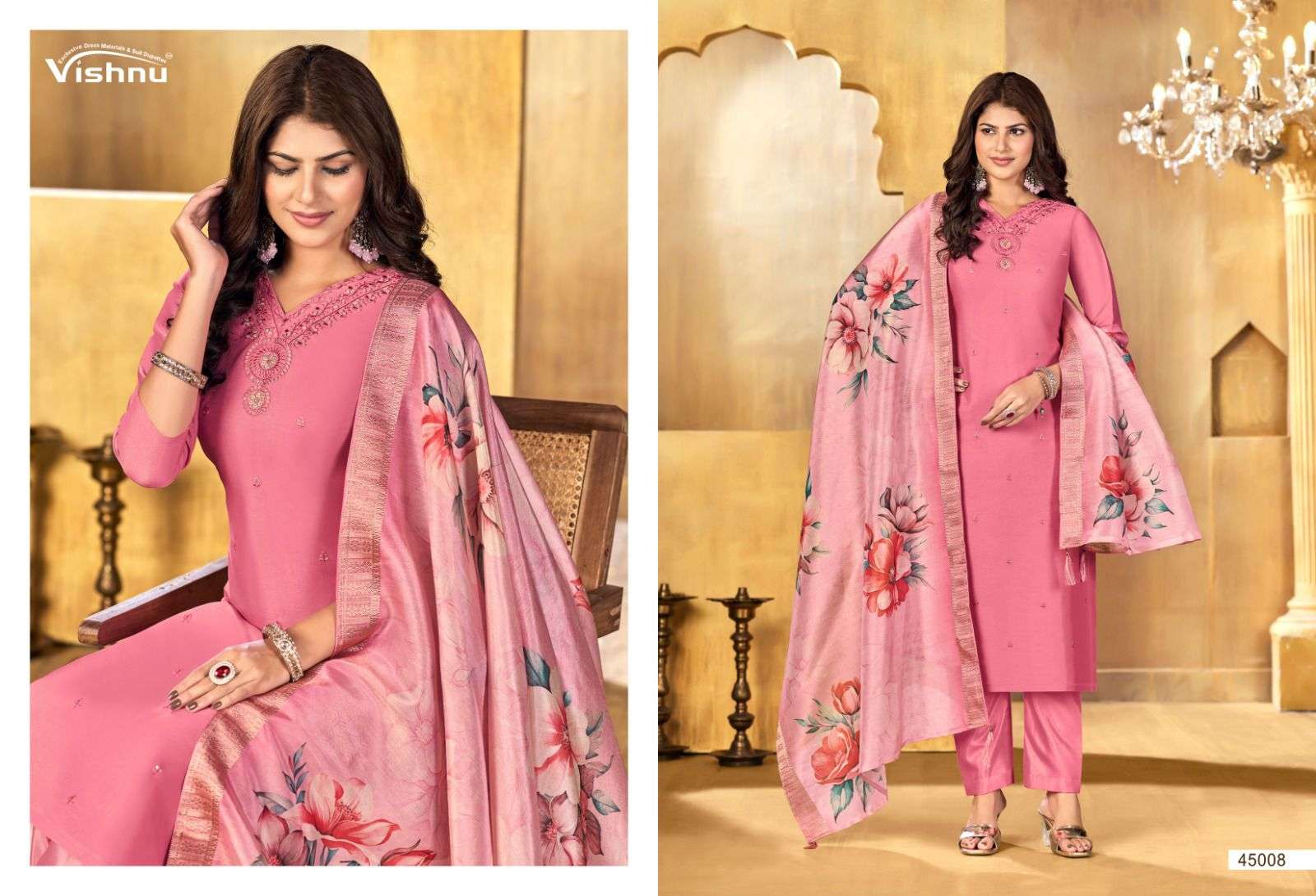 VISHNU IMPEX ALFAAZ VOL 3 SILK FANCY SWAROVSKI WORK SUIT