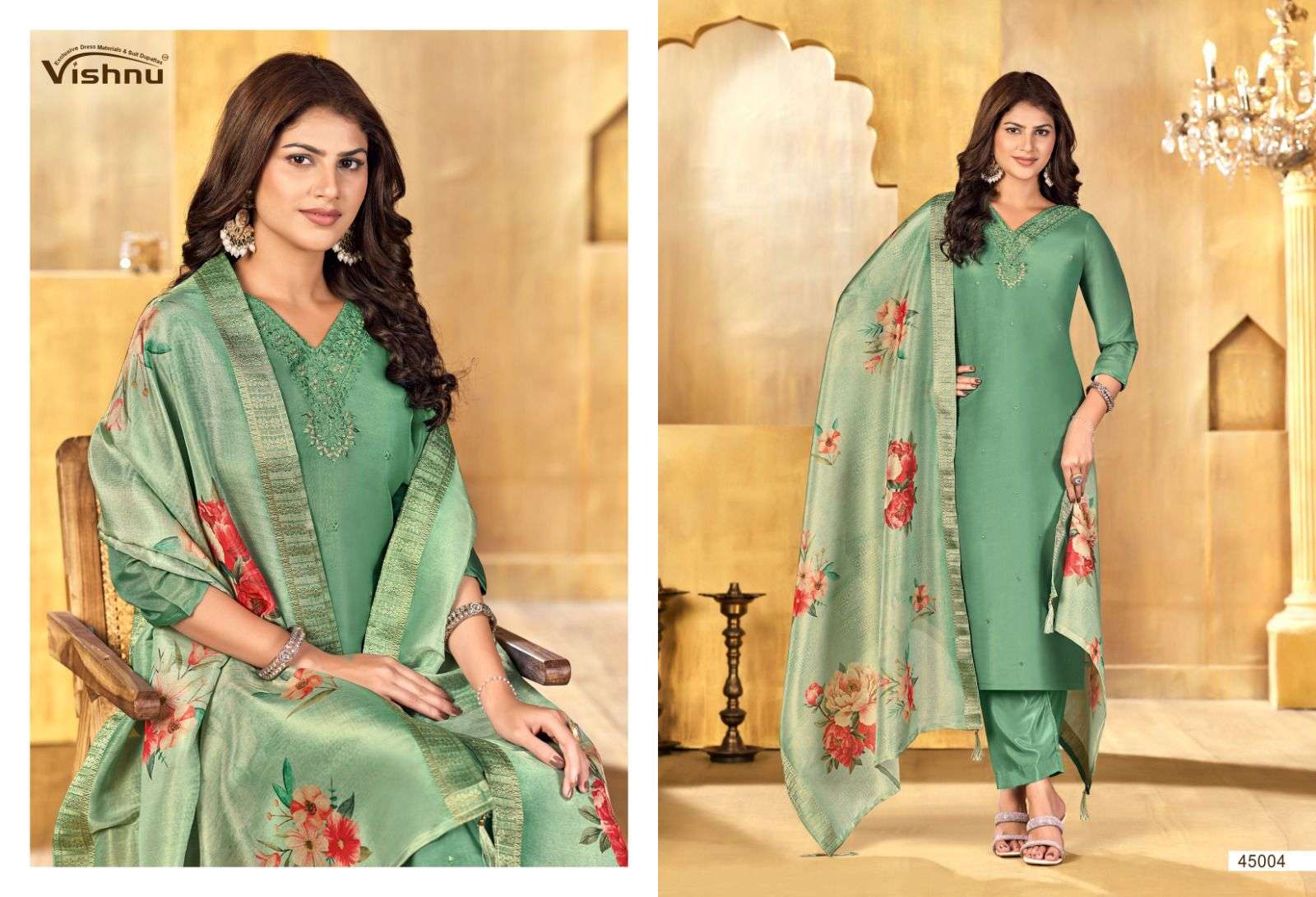 VISHNU IMPEX ALFAAZ VOL 3 SILK FANCY SWAROVSKI WORK SUIT
