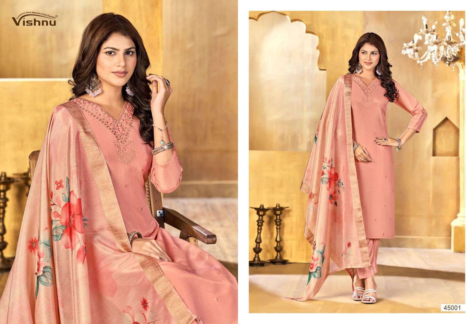 VISHNU IMPEX ALFAAZ VOL 3 SILK FANCY SWAROVSKI WORK SUIT