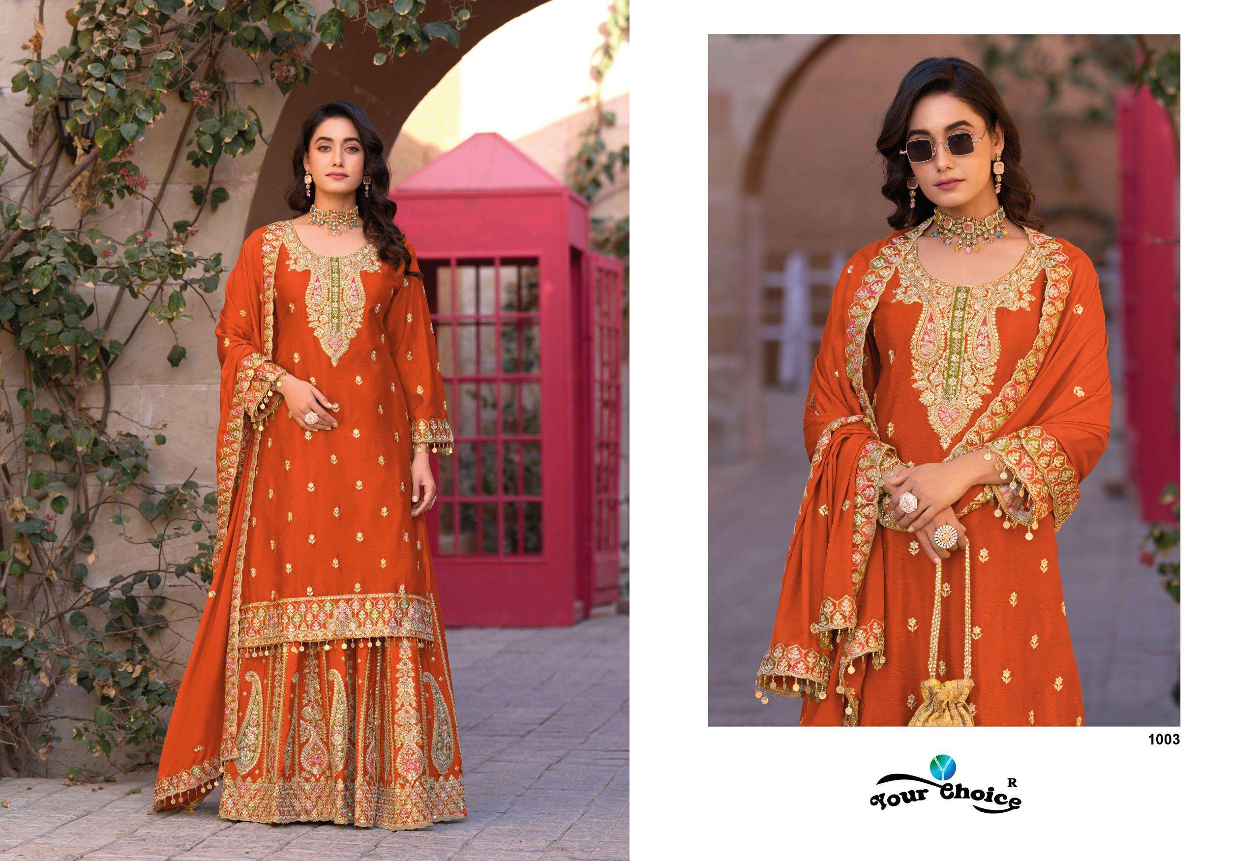 YOUR CHOICE GOLD VOL 1 HEAVY EMBROIDERED DESIGNER WEDDING WEAR SUIT