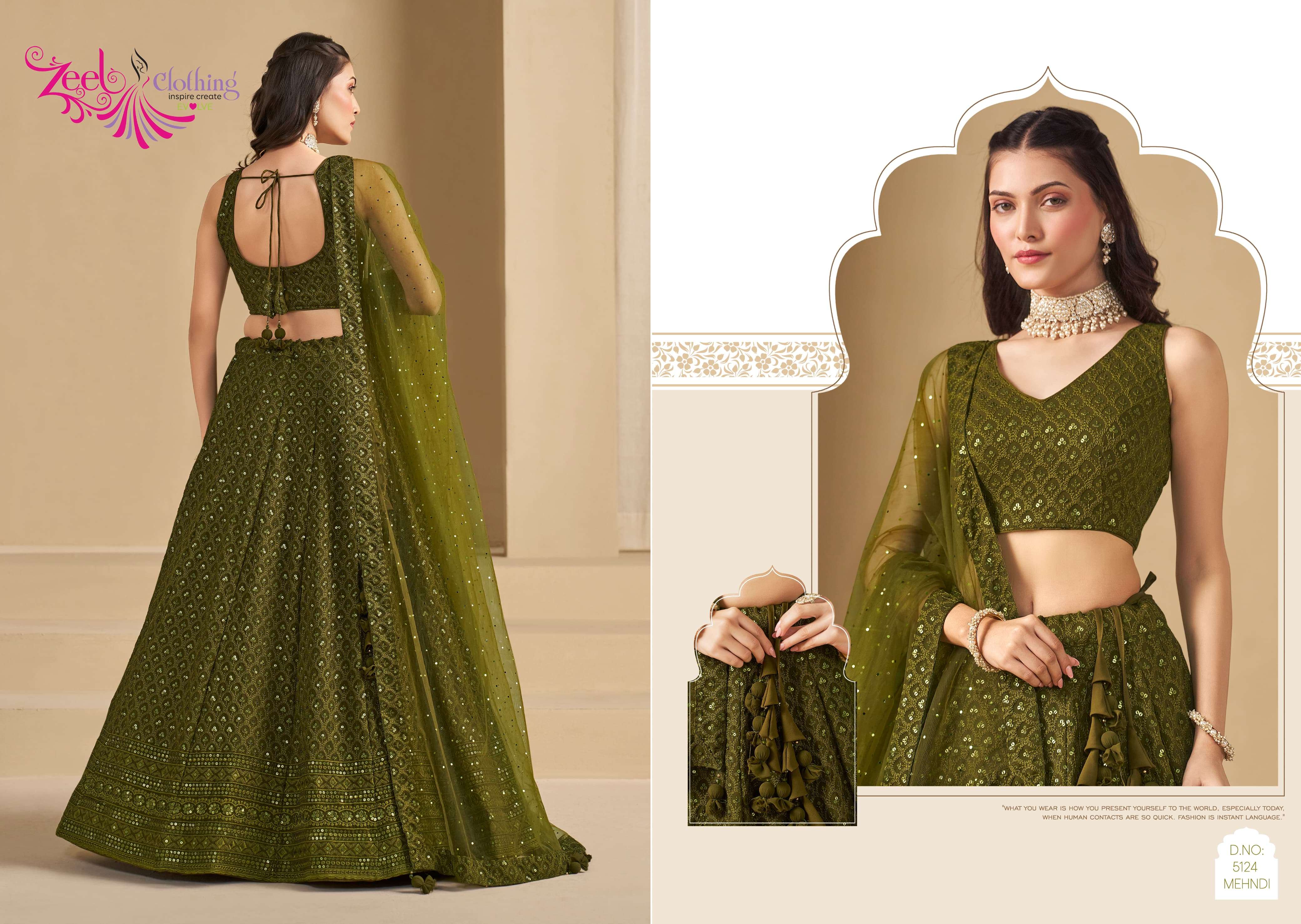ZEEL CLOTHING FLORANCE VOL 1 GEORGETTE DESIGNER FESTIVE WEAR LEHENGA CHOLI 