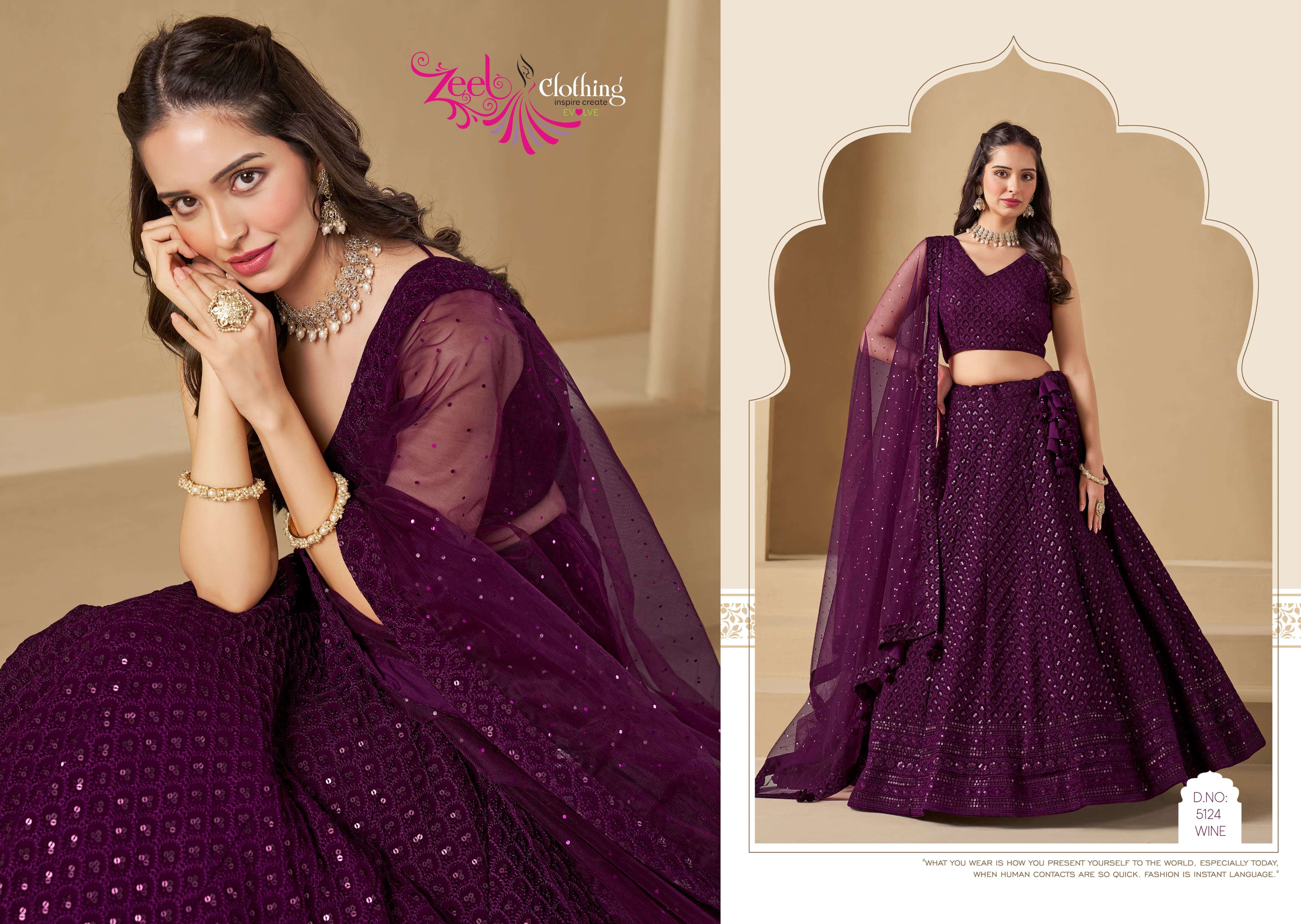 ZEEL CLOTHING FLORANCE VOL 1 GEORGETTE DESIGNER FESTIVE WEAR LEHENGA CHOLI 