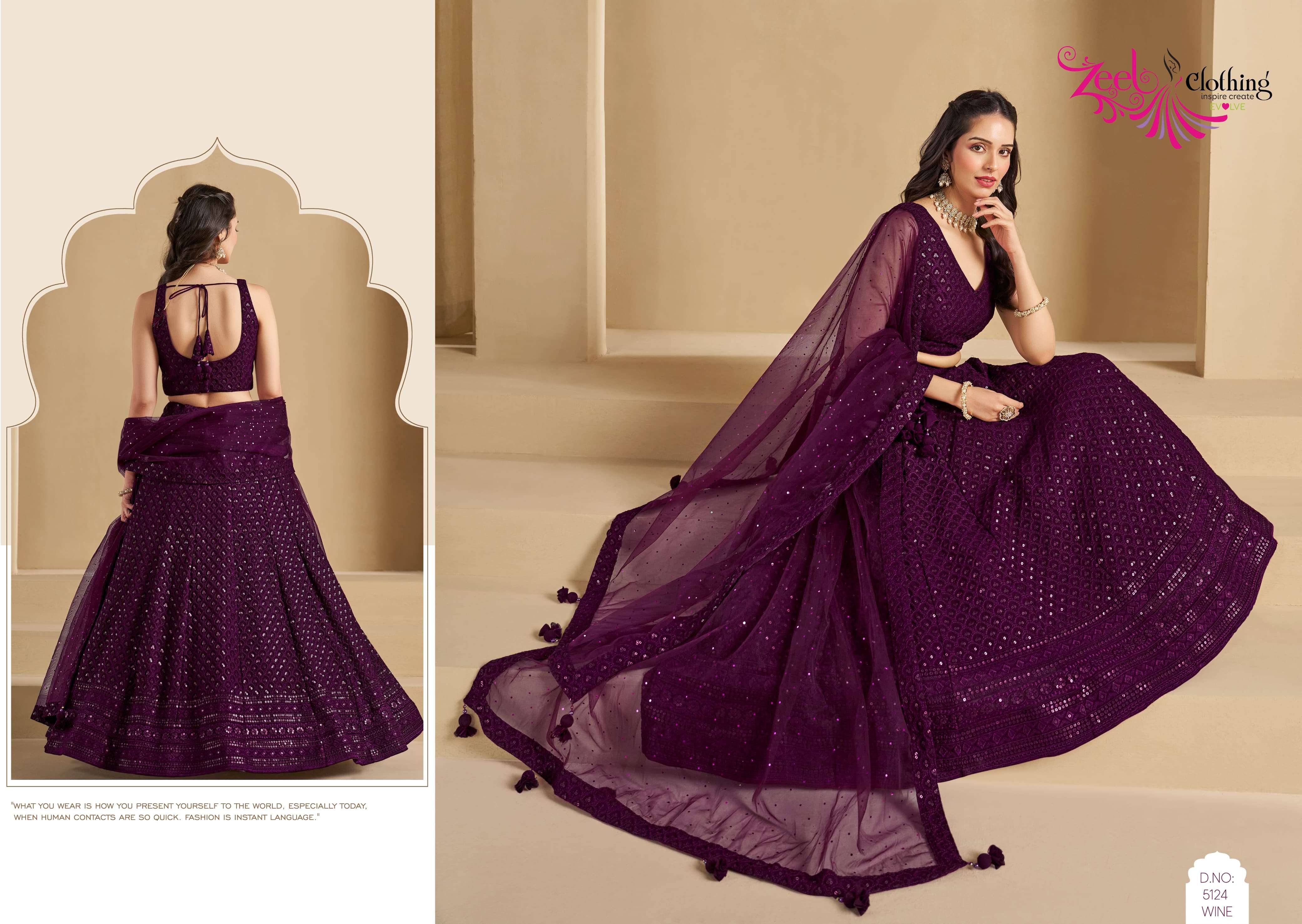 ZEEL CLOTHING FLORANCE VOL 1 GEORGETTE DESIGNER FESTIVE WEAR LEHENGA CHOLI 