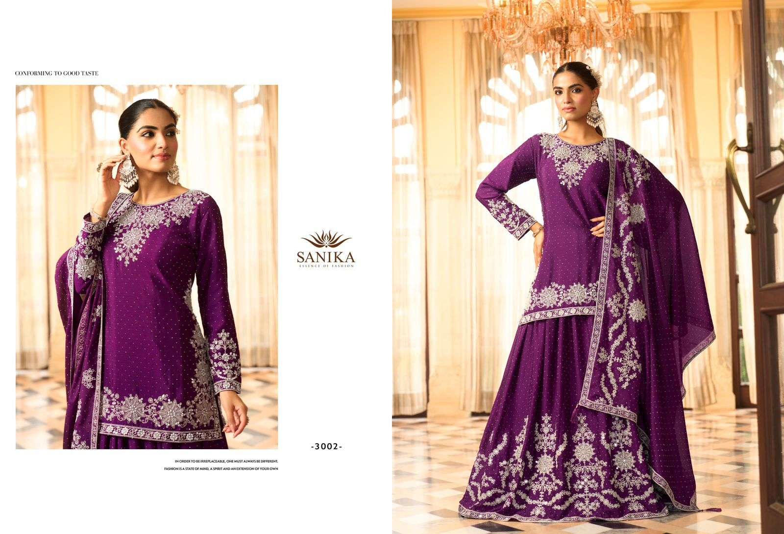️SANIKA FASHION ADVIKA SILK HEAVY EMBROIDERD WEDDING WEAR LEHENGA SUIT