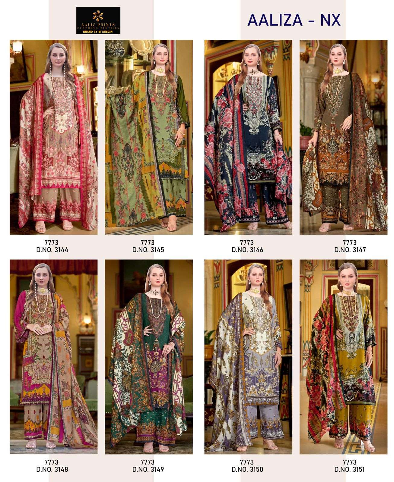 AALIZ PRINTS ALIZA NX EMBROIDERY COLLECTION COTTON DIGITAL PRINTS SUIT
