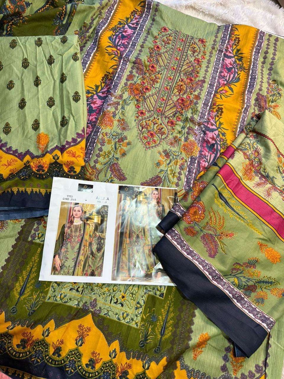 AALIZ PRINTS ALIZA NX EMBROIDERY COLLECTION COTTON DIGITAL PRINTS SUIT