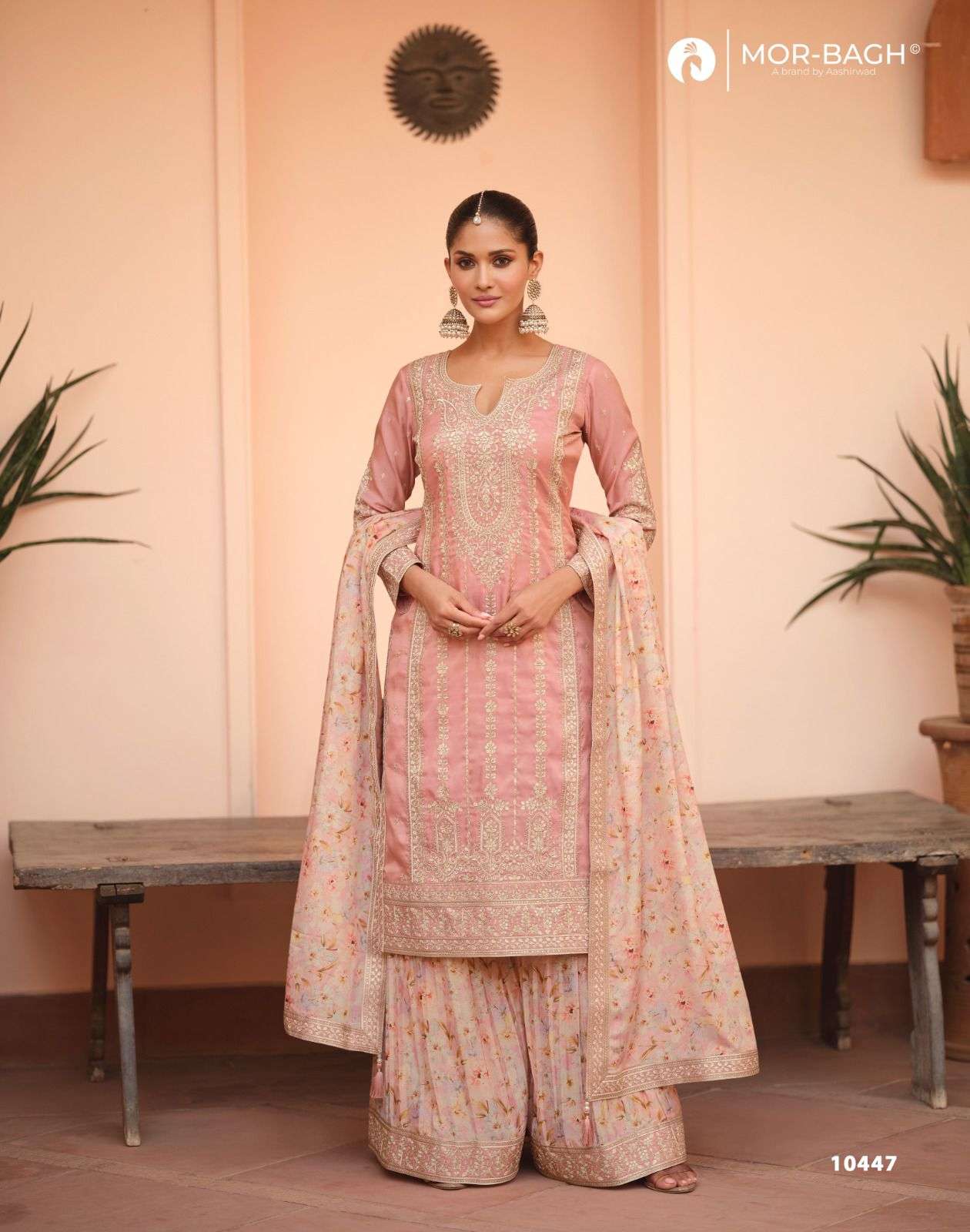 AASHIRWAD CREATION SONALI SIMER SILK DESIGNER HEAVY WEDDING WEAR SUIT