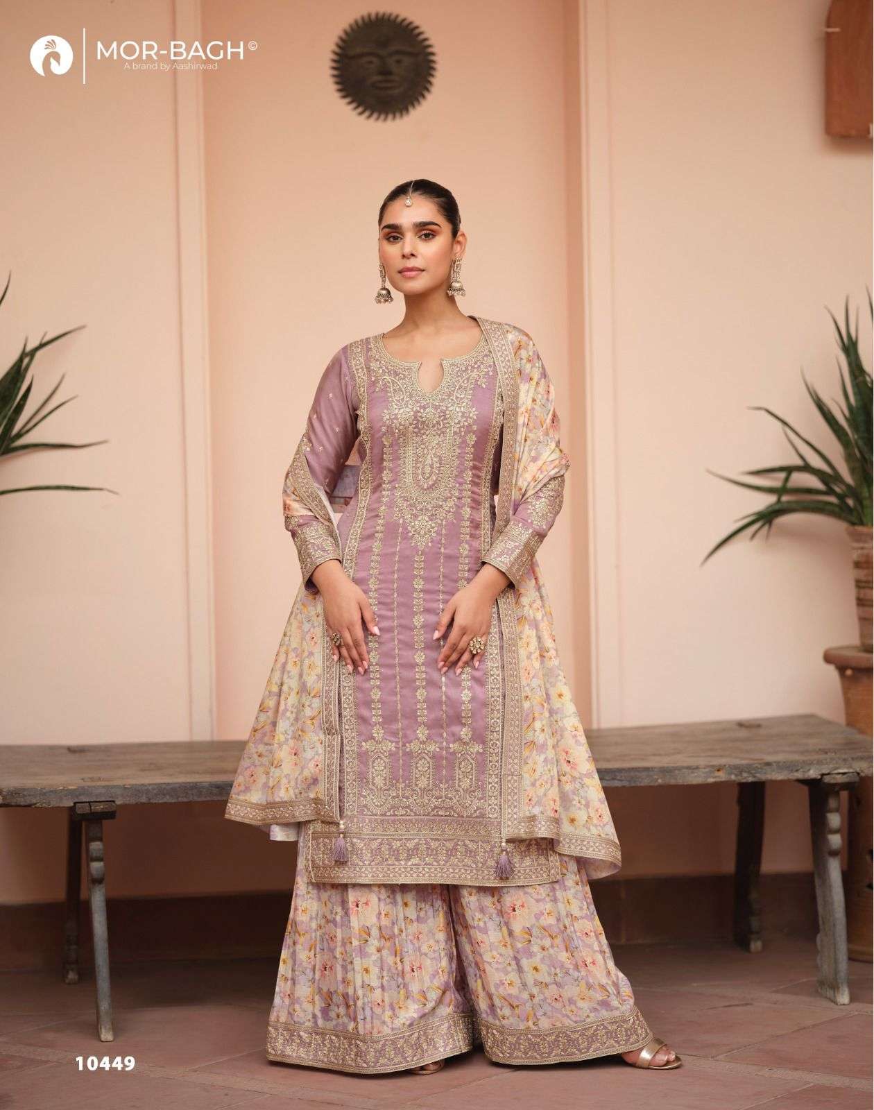 AASHIRWAD CREATION SONALI SIMER SILK DESIGNER HEAVY WEDDING WEAR SUIT