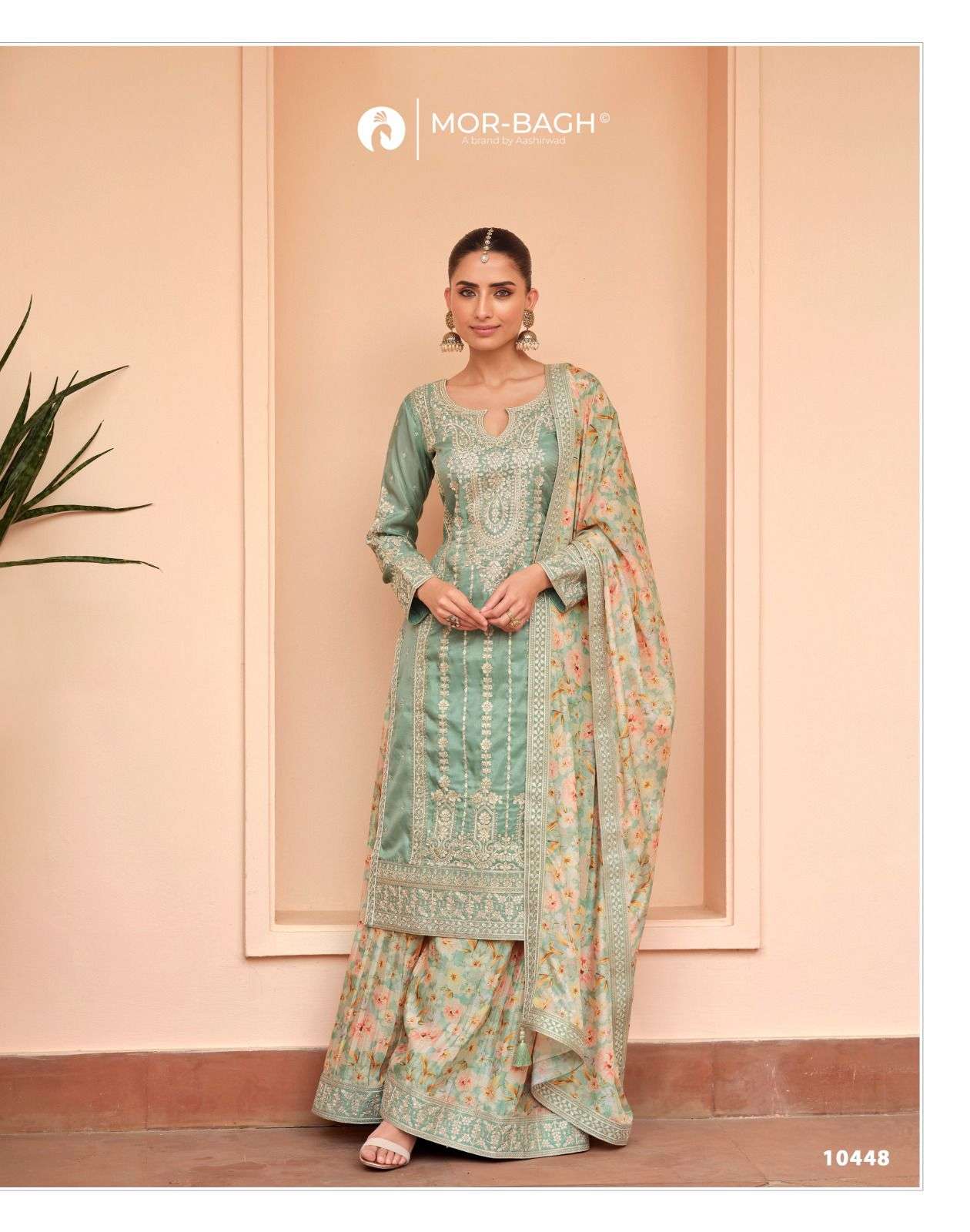 AASHIRWAD CREATION SONALI SIMER SILK DESIGNER HEAVY WEDDING WEAR SUIT