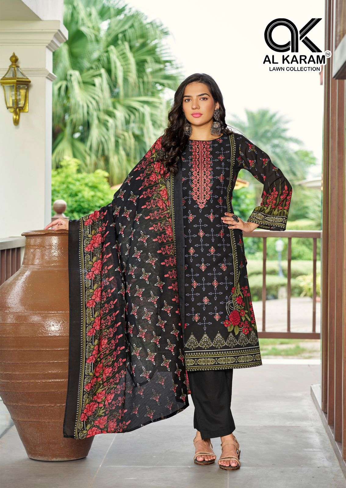 AL KARAM AREEBA VOL 2 RAYON PRINT WITH FANCY EMBROIDERY WORK SUIT