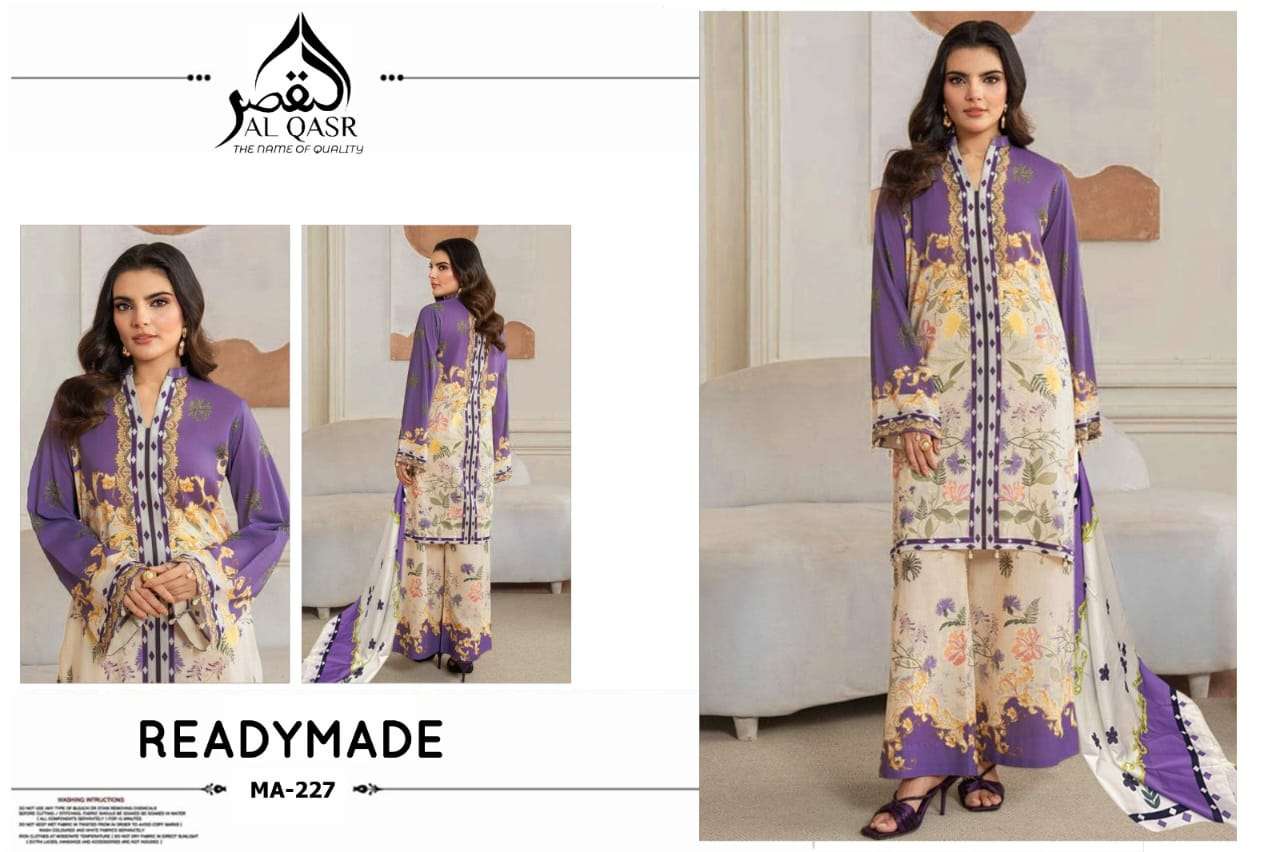 AL QASAR MA 227 SATIN DESIGNER WORK READY MADE PAKISTANI SUIT