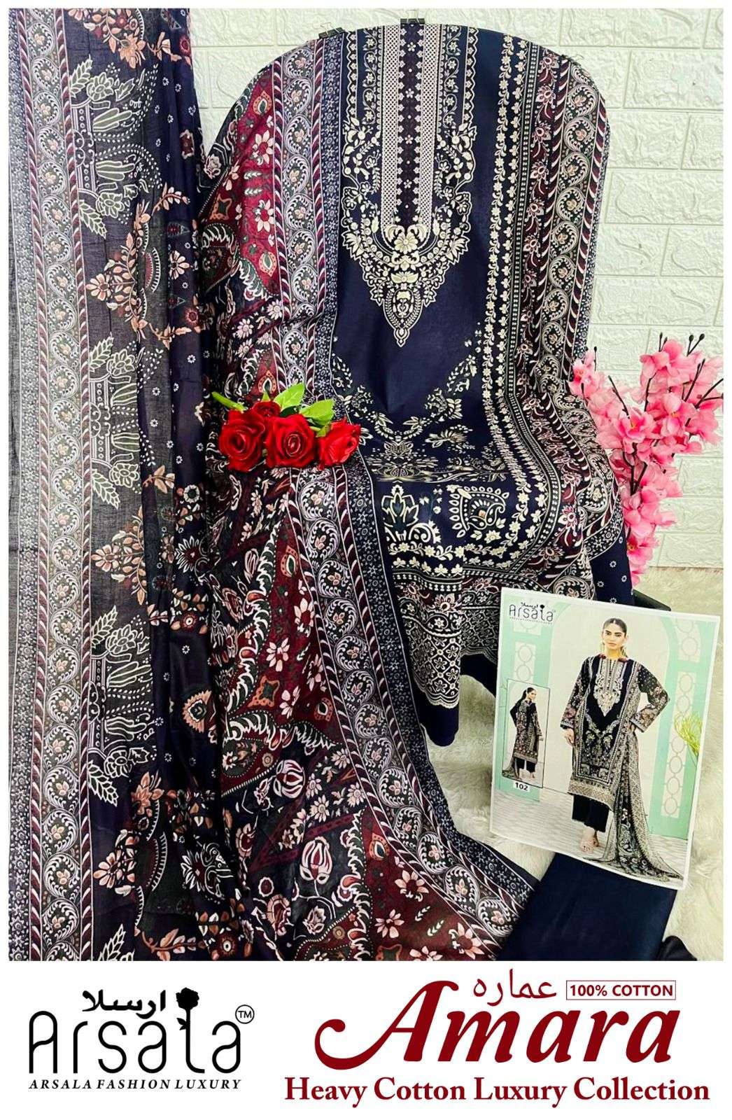ARSALA FASHION AMARA HEAVY COTTON LUXURY COLLECTION LAWN COTTON SUIT
