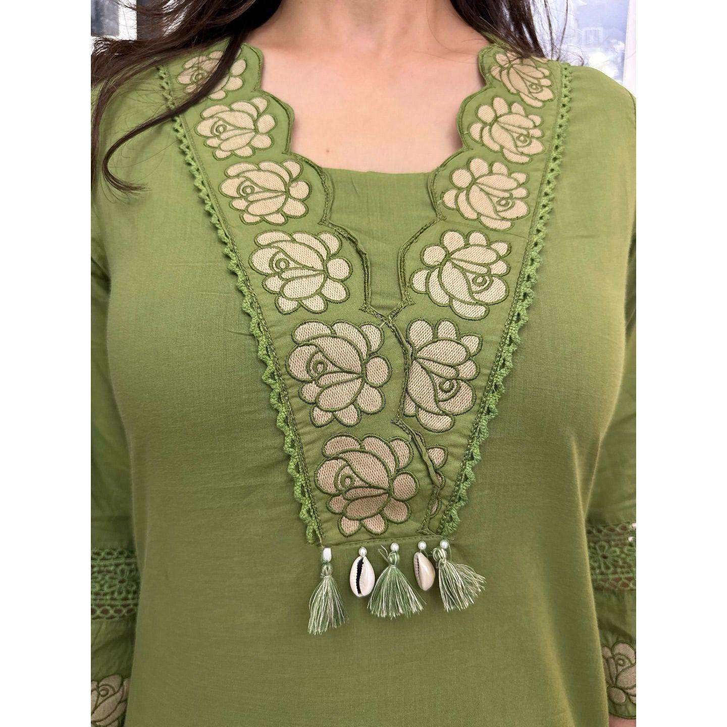 BE 385 COTTON FANCY DESIGNER WORK READY MADE LADIES SUIT
