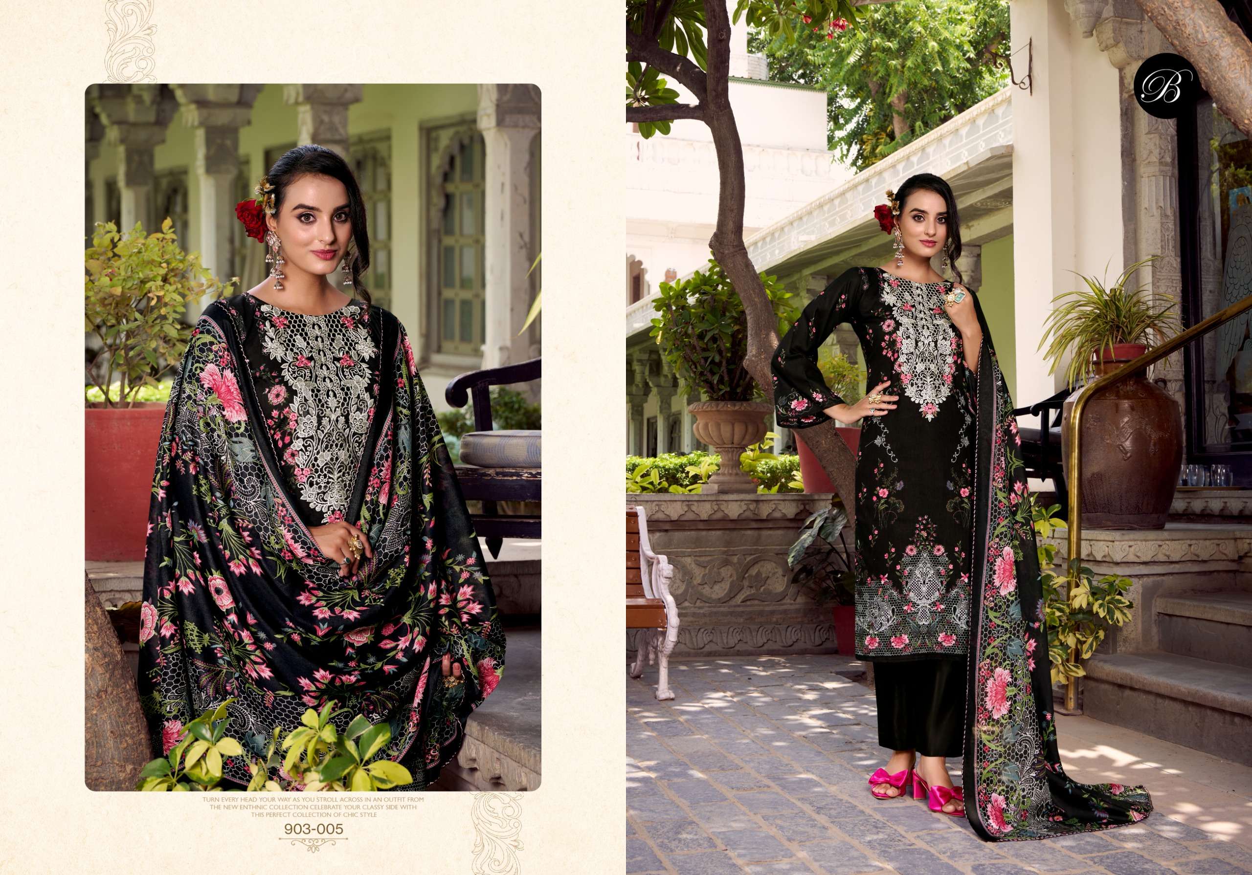 BELLIZA DESIGNER STUDIO NAIRA VOL 118 COTTON DIGITAL PRINTS WITH FANCY WORK SUITS 