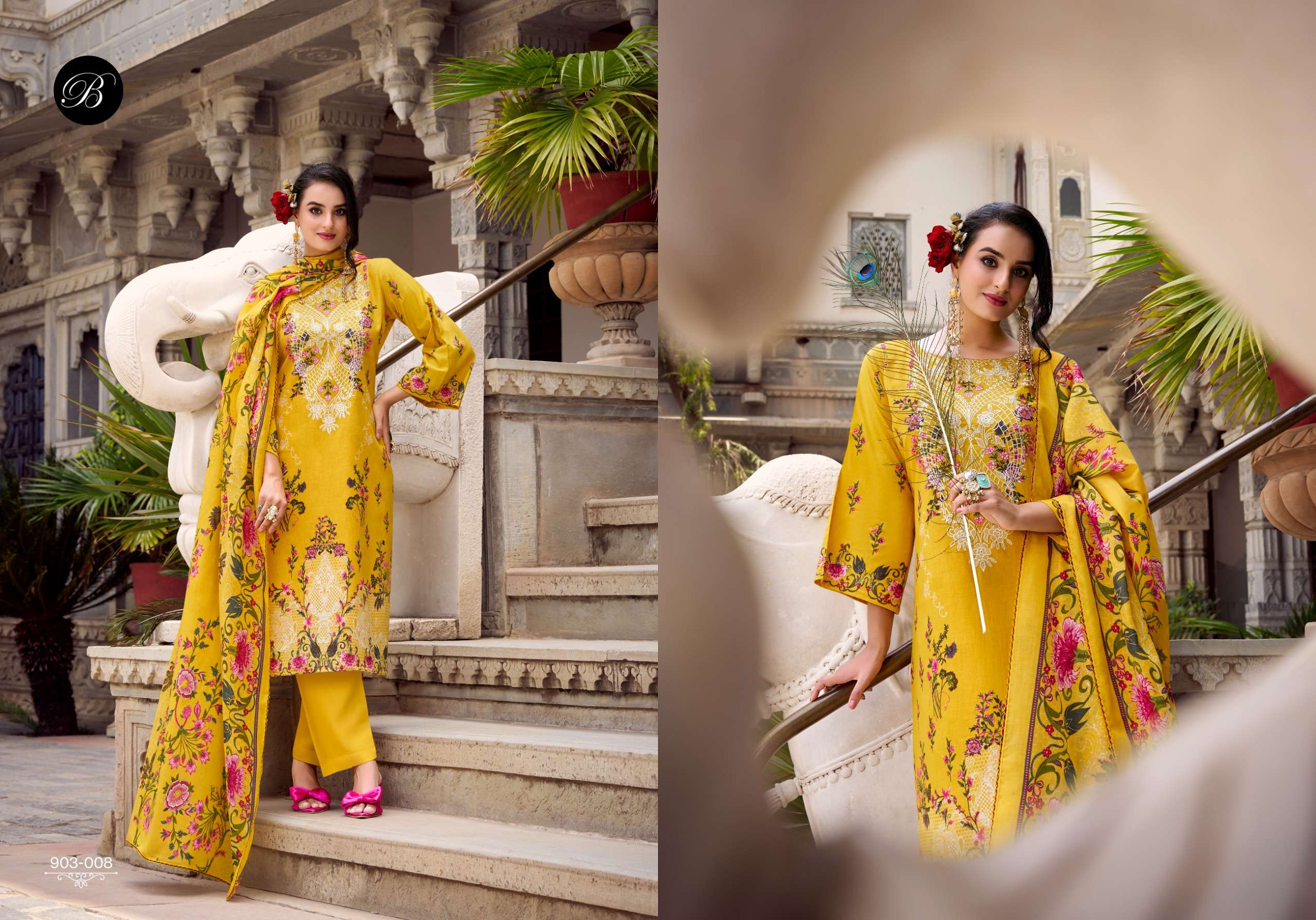 BELLIZA DESIGNER STUDIO NAIRA VOL 118 COTTON DIGITAL PRINTS WITH FANCY WORK SUITS 