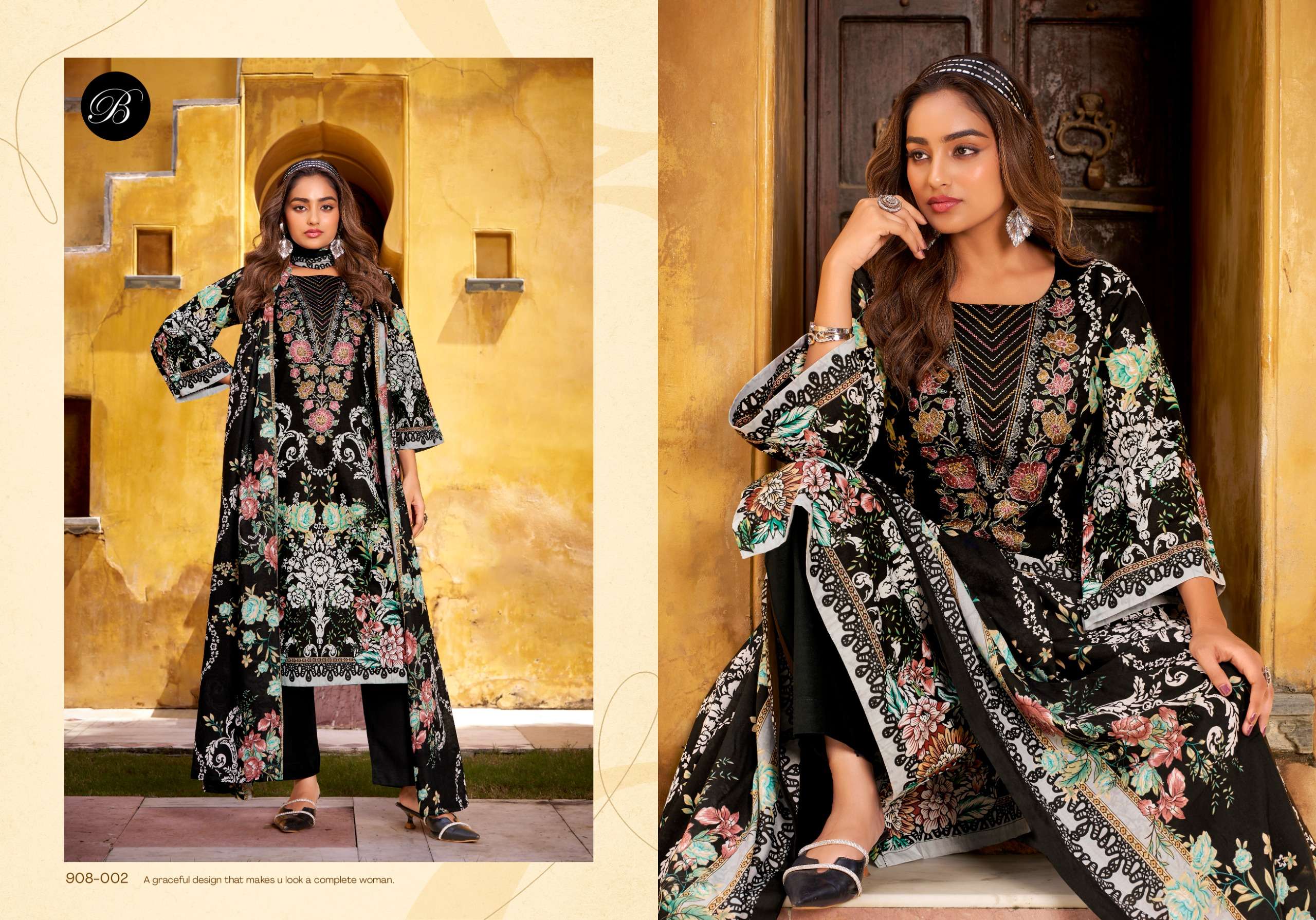 BELLIZA DESIGNER STUDIO NAIRA VOL 121 COTTON DIGITAL PRINT WITH WORK SUIT