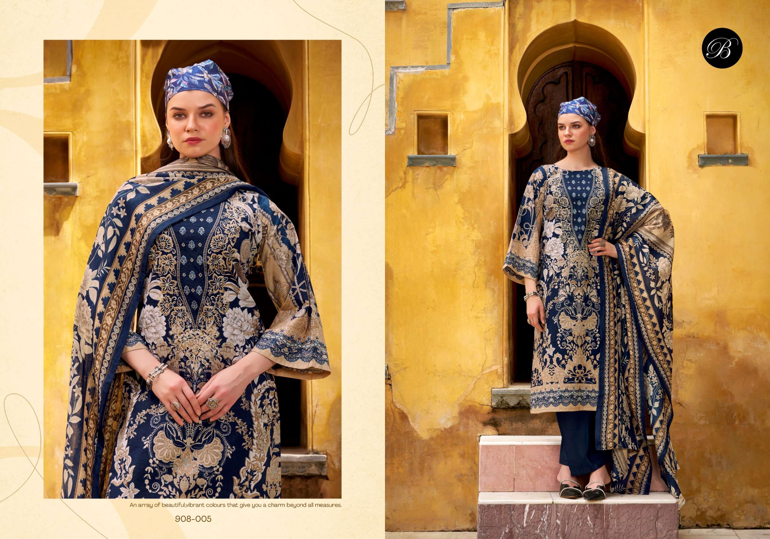 BELLIZA DESIGNER STUDIO NAIRA VOL 121 COTTON DIGITAL PRINT WITH WORK SUIT
