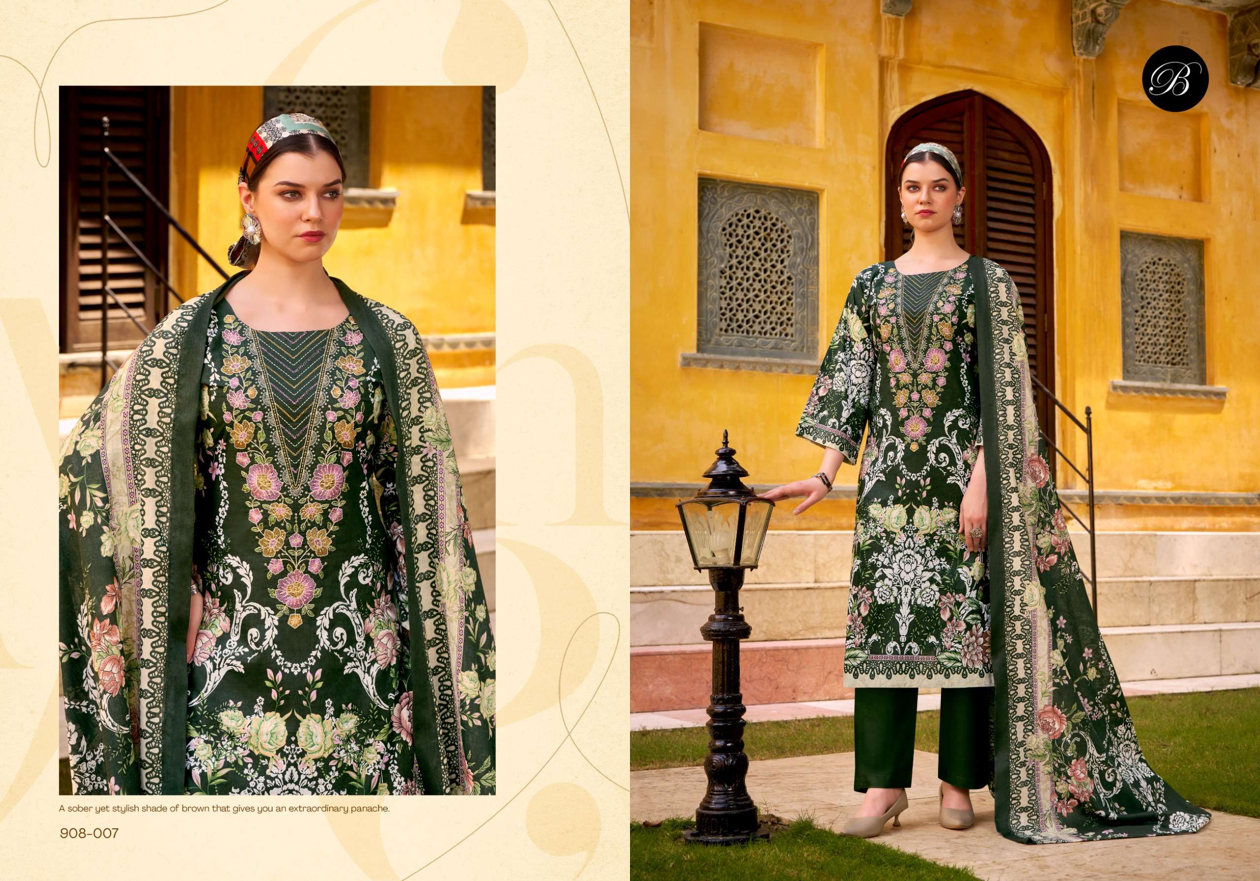 BELLIZA DESIGNER STUDIO NAIRA VOL 121 COTTON DIGITAL PRINT WITH WORK SUIT
