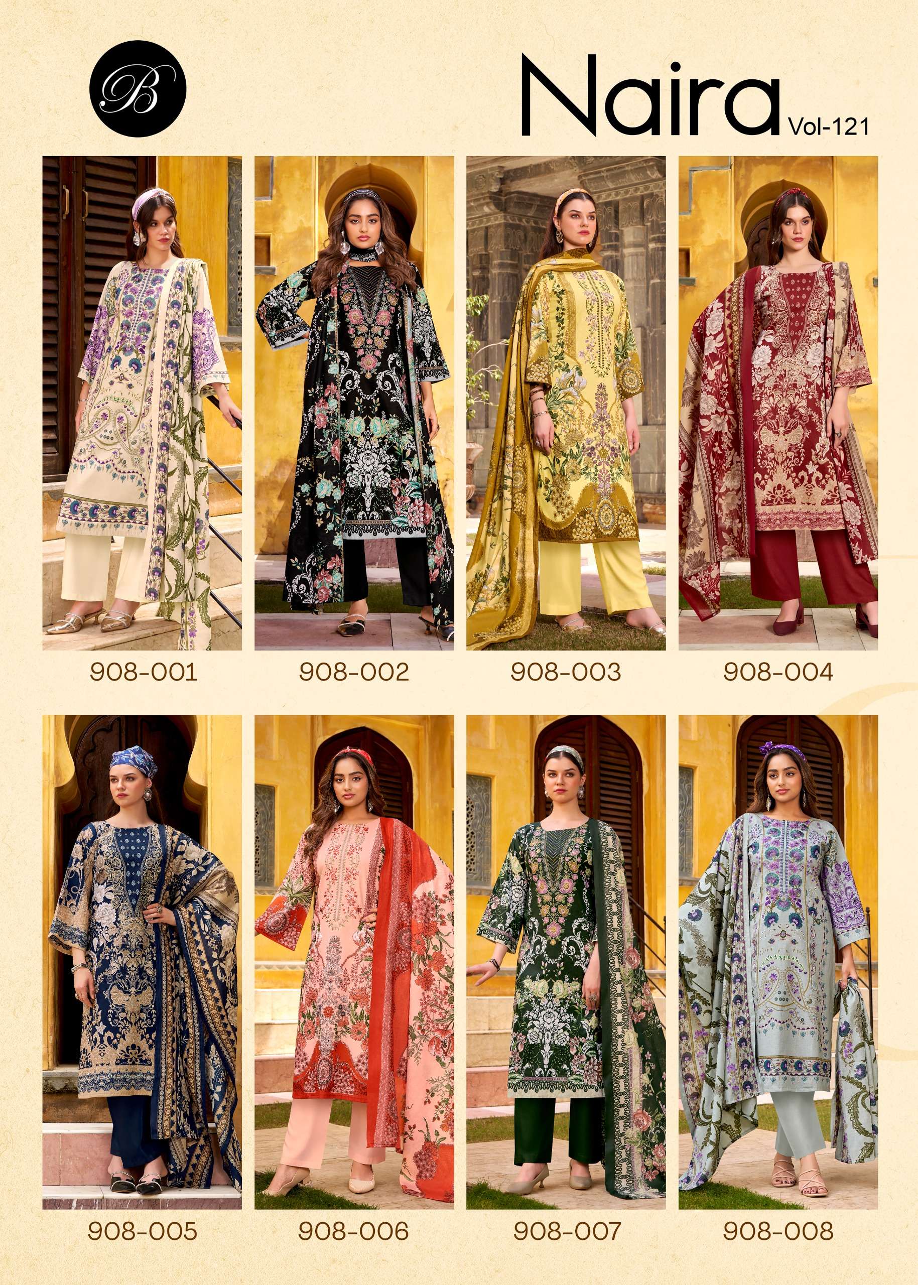 BELLIZA DESIGNER STUDIO NAIRA VOL 121 COTTON DIGITAL PRINT WITH WORK SUIT
