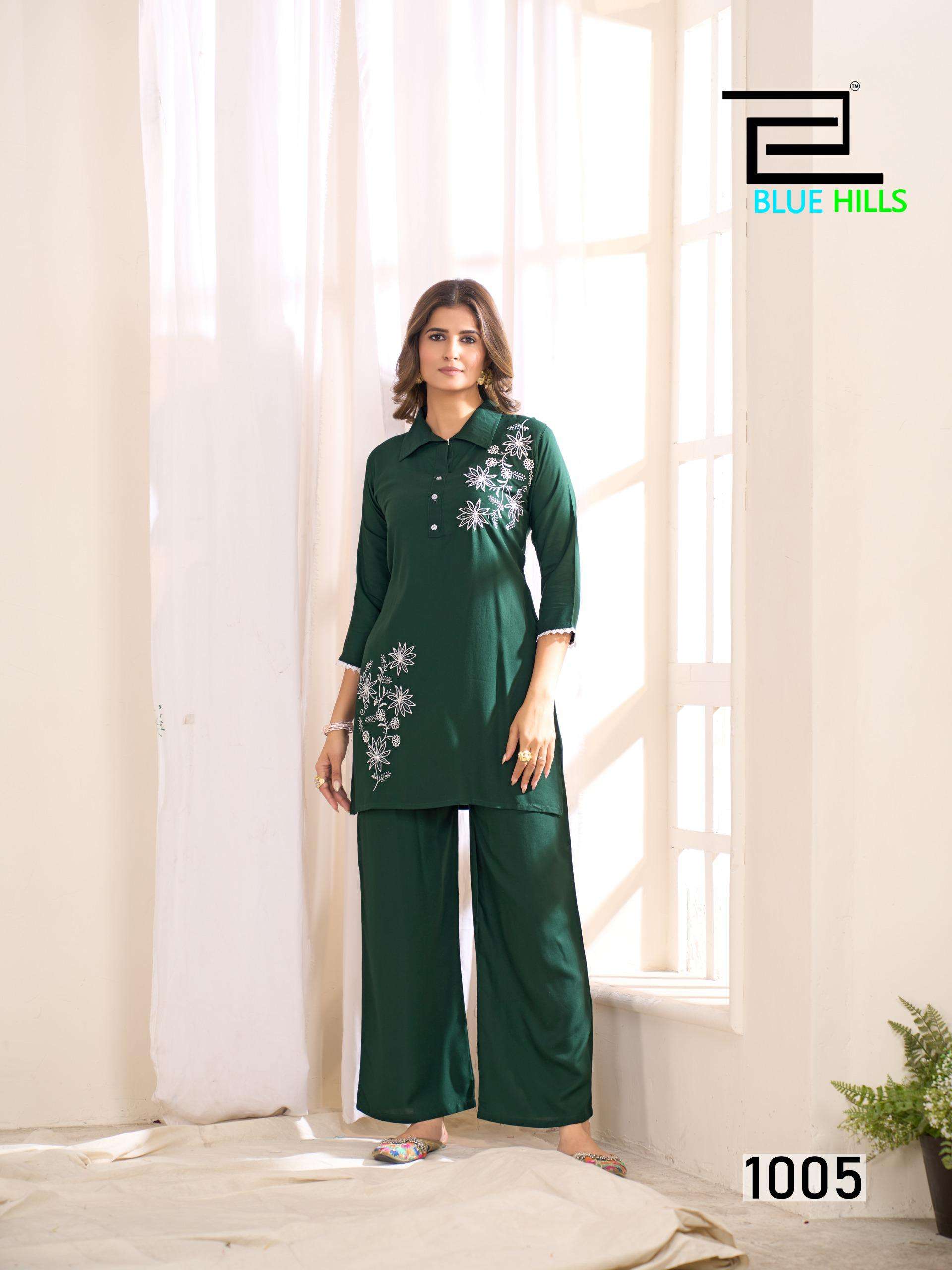 BLUE HILLS  BLAST RAYON FANCY WORKS LADIES KURTI WITH BOTTOM PAIR 