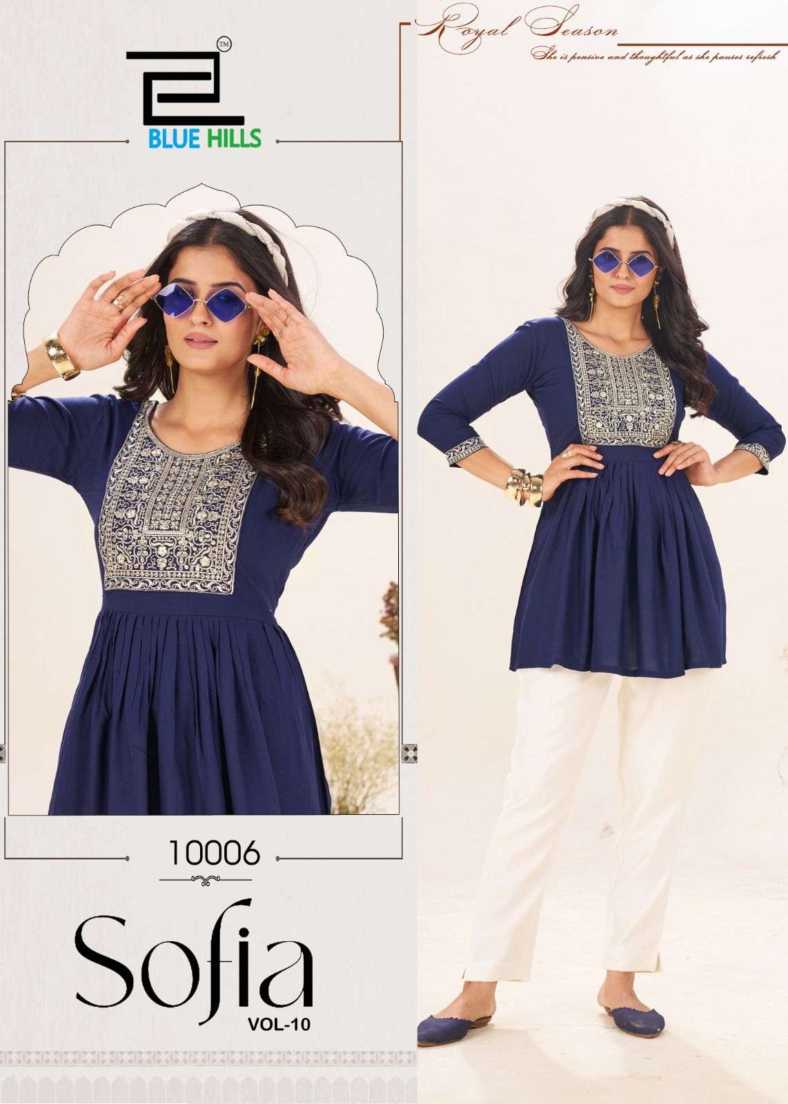 BLUE HILLS SOFIA VOL 10 RAYON FANCY WESTERN WEAR LADIES TOP