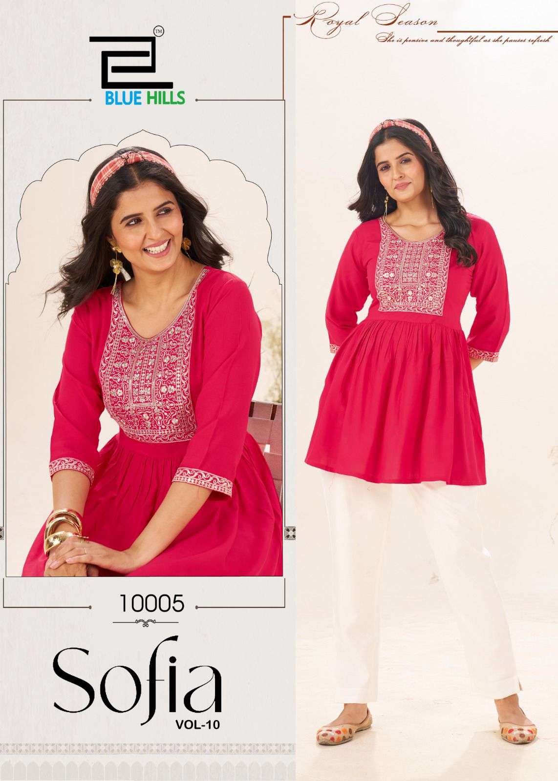 BLUE HILLS SOFIA VOL 10 RAYON FANCY WESTERN WEAR LADIES TOP
