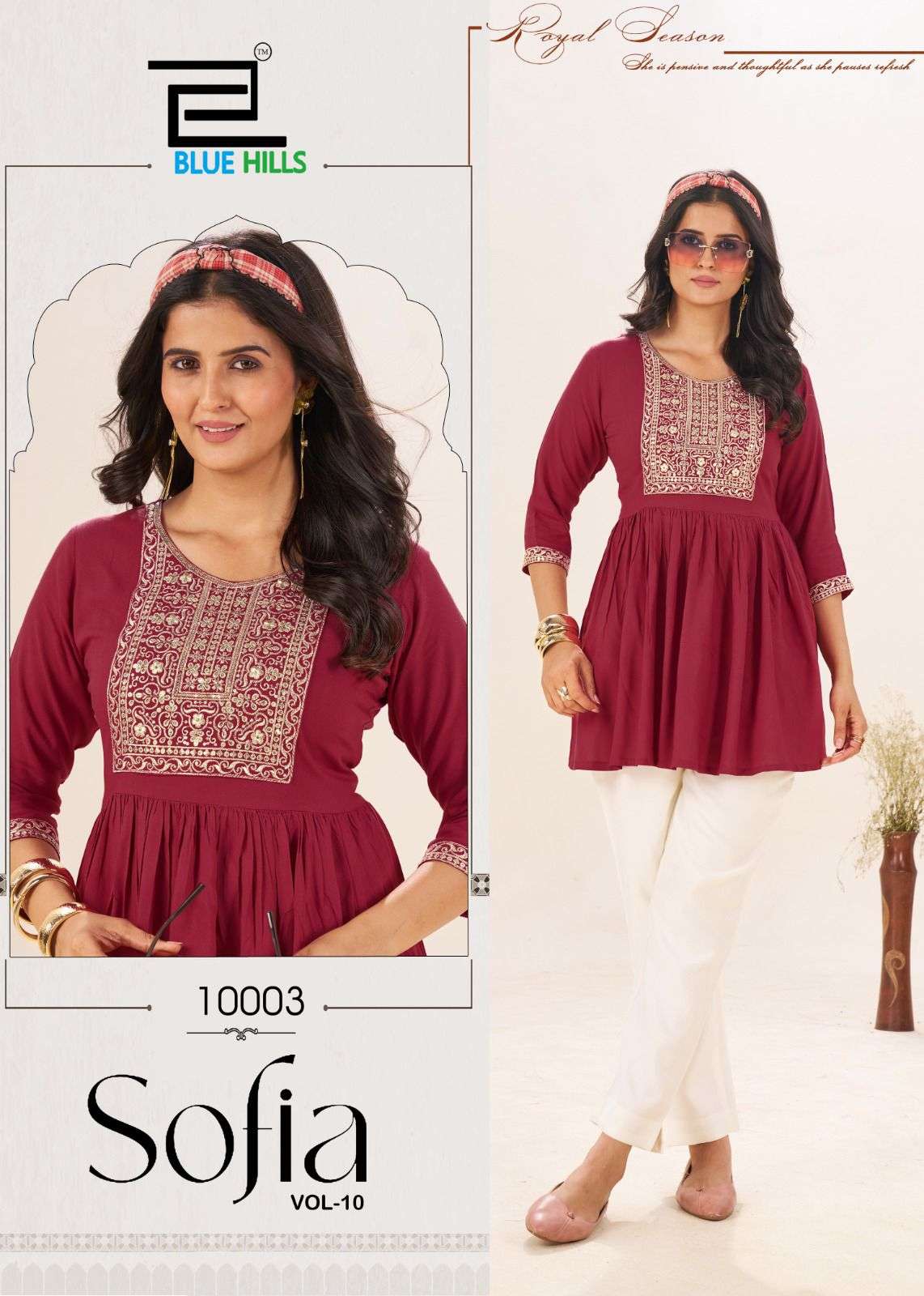 BLUE HILLS SOFIA VOL 10 RAYON FANCY WESTERN WEAR LADIES TOP