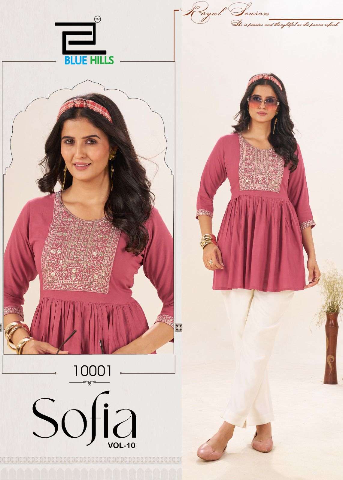 BLUE HILLS SOFIA VOL 10 RAYON FANCY WESTERN WEAR LADIES TOP