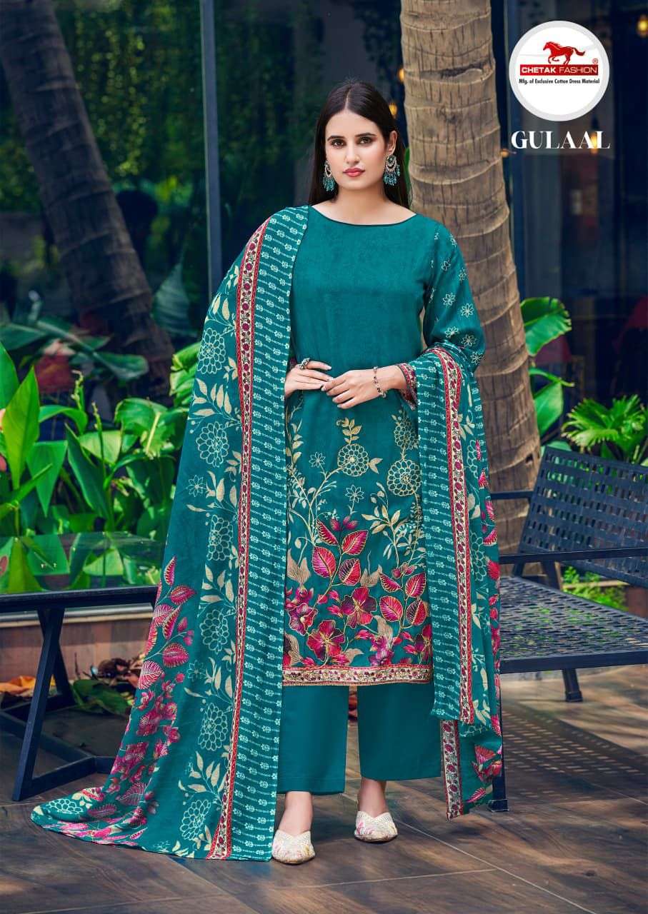 CHETAK FASHION GULAAL VOL 14 JAM COTTON PRINT WITH FANCY WORK SUIT