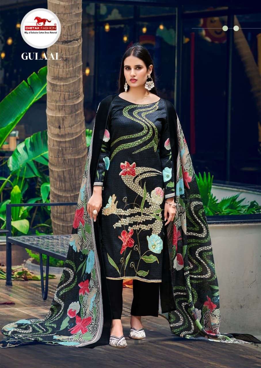 CHETAK FASHION GULAAL VOL 14 JAM COTTON PRINT WITH FANCY WORK SUIT