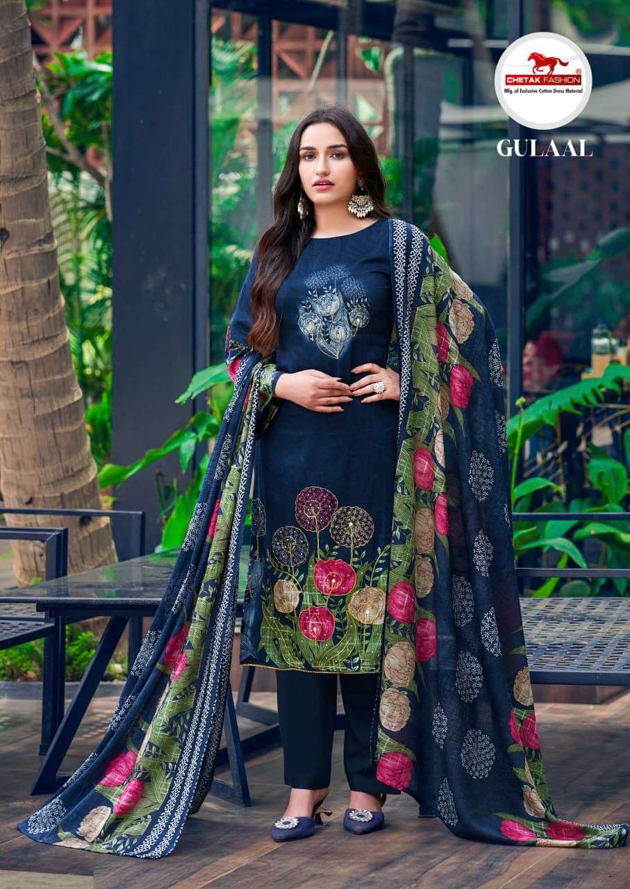 CHETAK FASHION GULAAL VOL 14 JAM COTTON PRINT WITH FANCY WORK SUIT