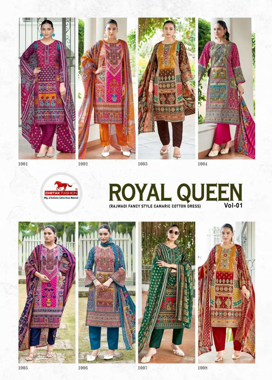 CHETAK FASHION ROYAL LOOK VOL 1 COTTON PRINT WITH FANCY WORK SUIT