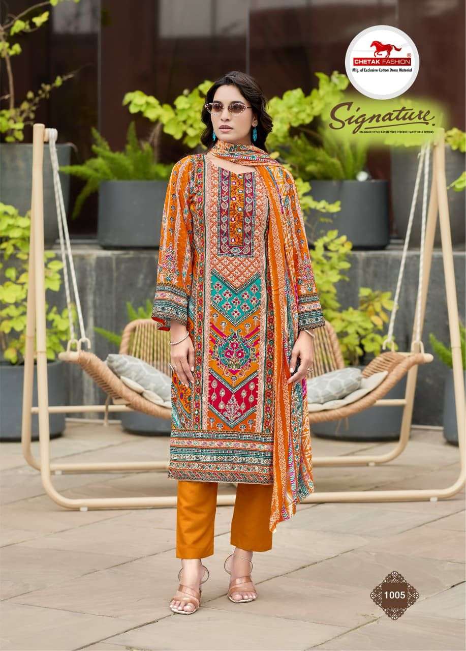 CHETAK FASHION SIGNATURE VOL 1 COTTON PRINT WITH FANCY WORK SUIT