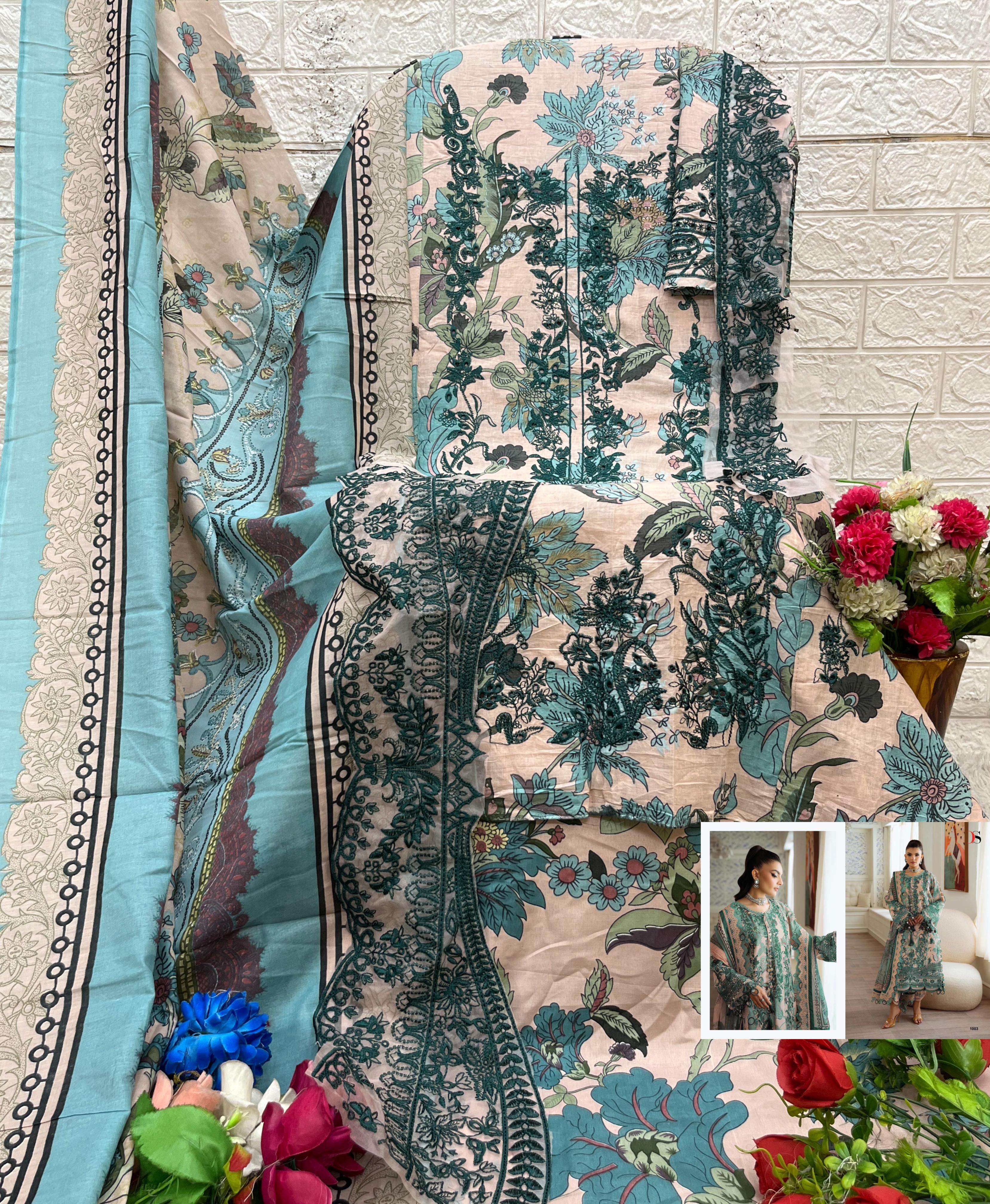 DEEPSY SUITS JADE PREMIUM COTTON EMBROIDERY DESIGNER PAKISTANI SUIT