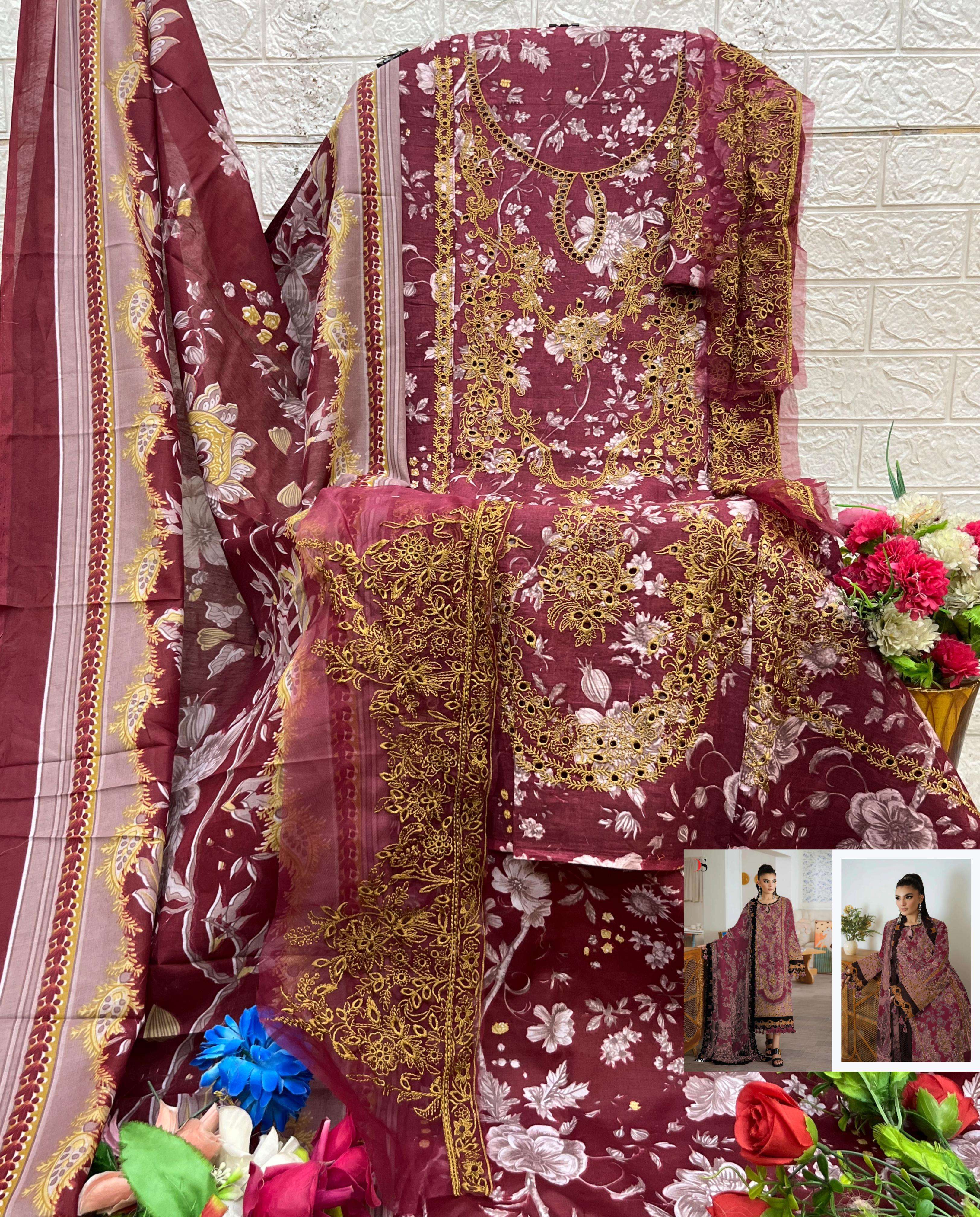 DEEPSY SUITS JADE PREMIUM COTTON EMBROIDERY DESIGNER PAKISTANI SUIT
