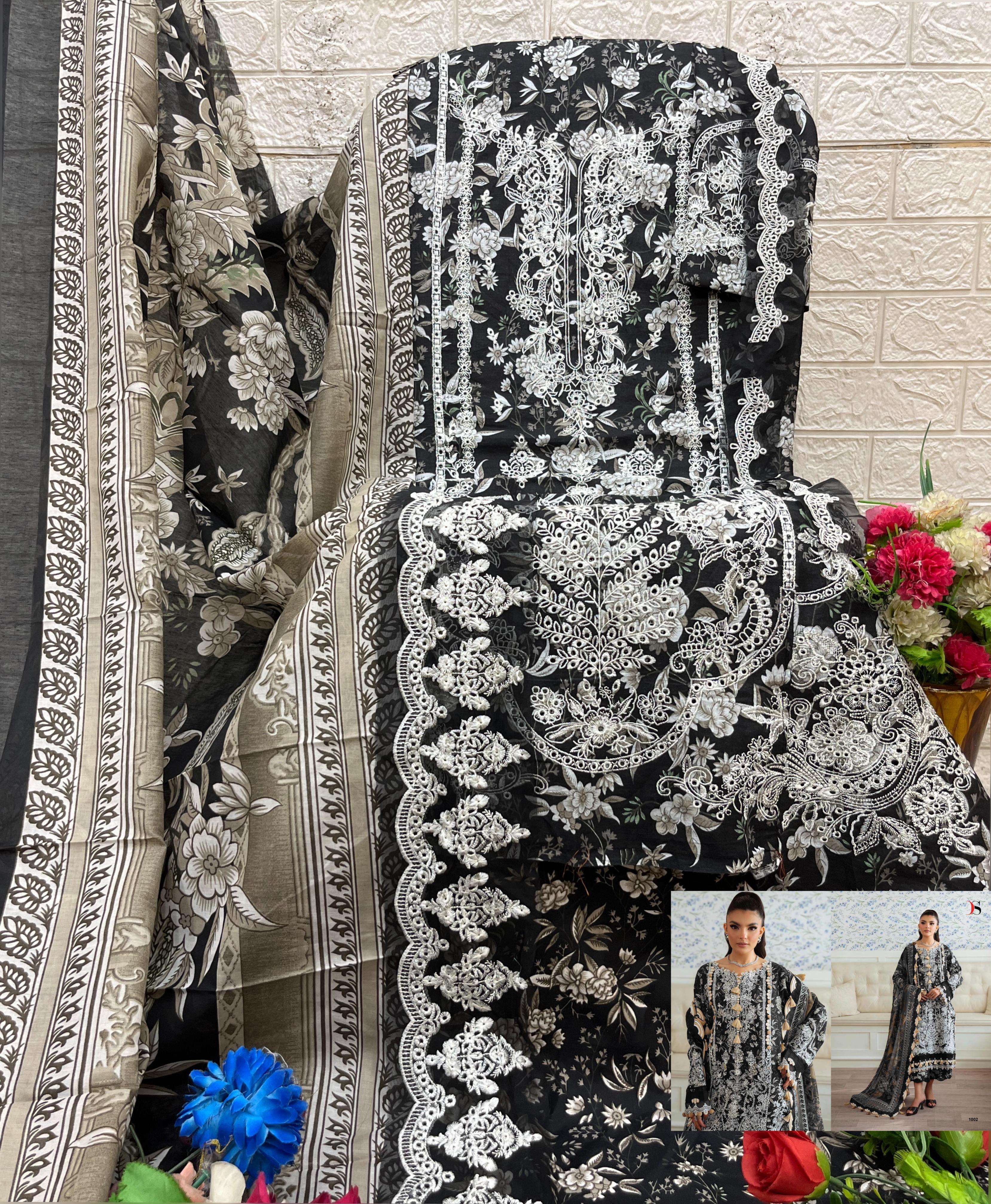 DEEPSY SUITS JADE PREMIUM COTTON EMBROIDERY DESIGNER PAKISTANI SUIT